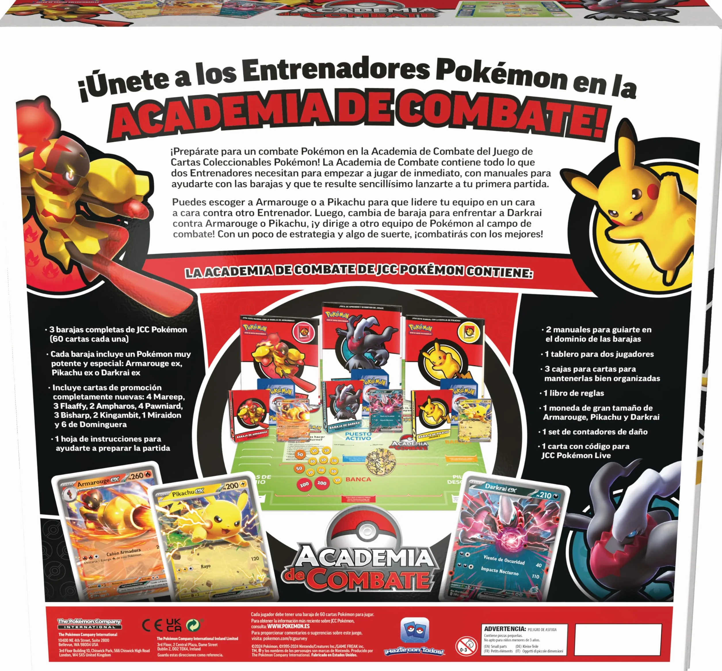 Pokémon JCC 2024 Academia de Combate Pikachu Armarouge Darkrai