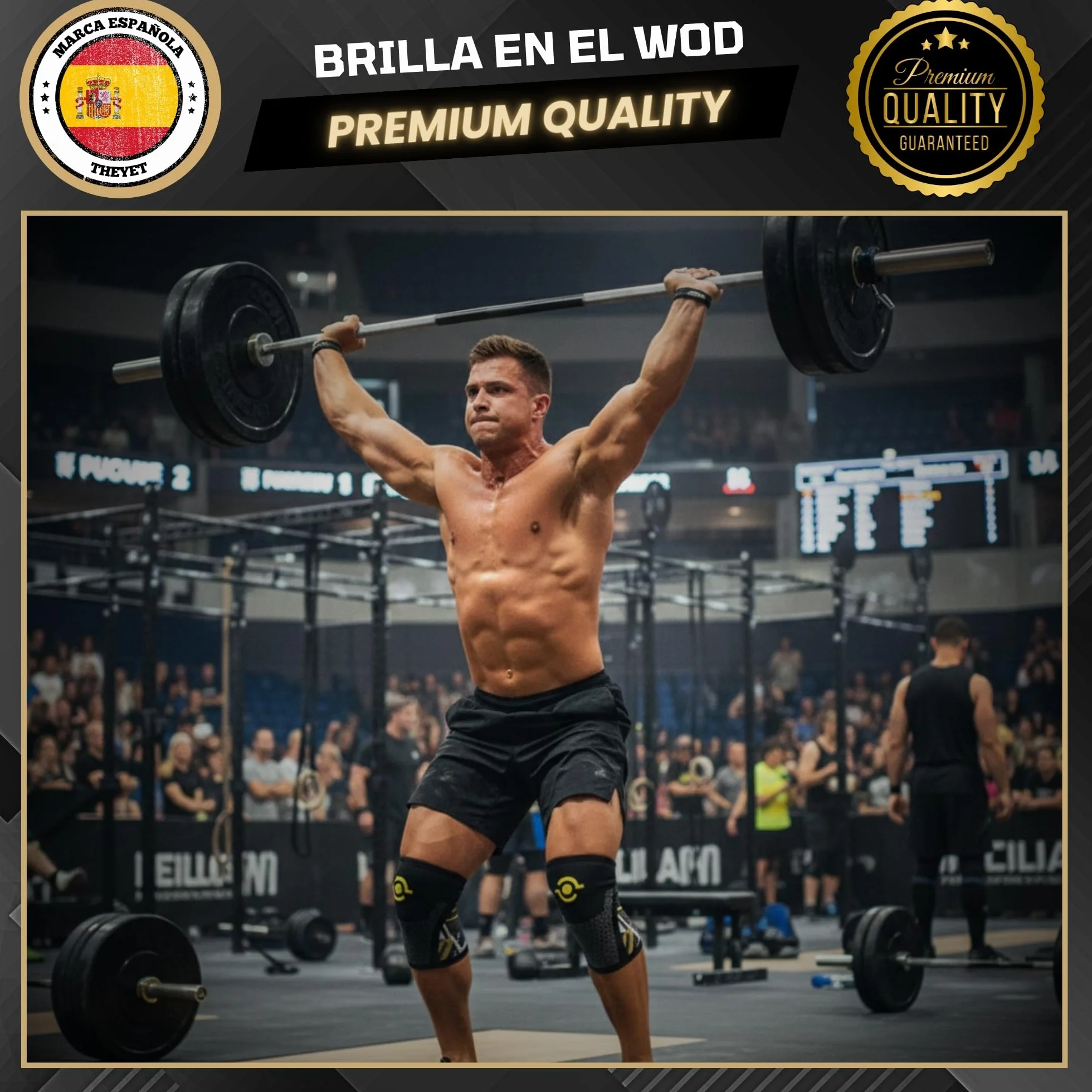 Theyet Rodilleras CrossFit Neopreno 7mm Pack 2 Soporte Ajustable Mujer Hombre Gimnasio Powerlifting