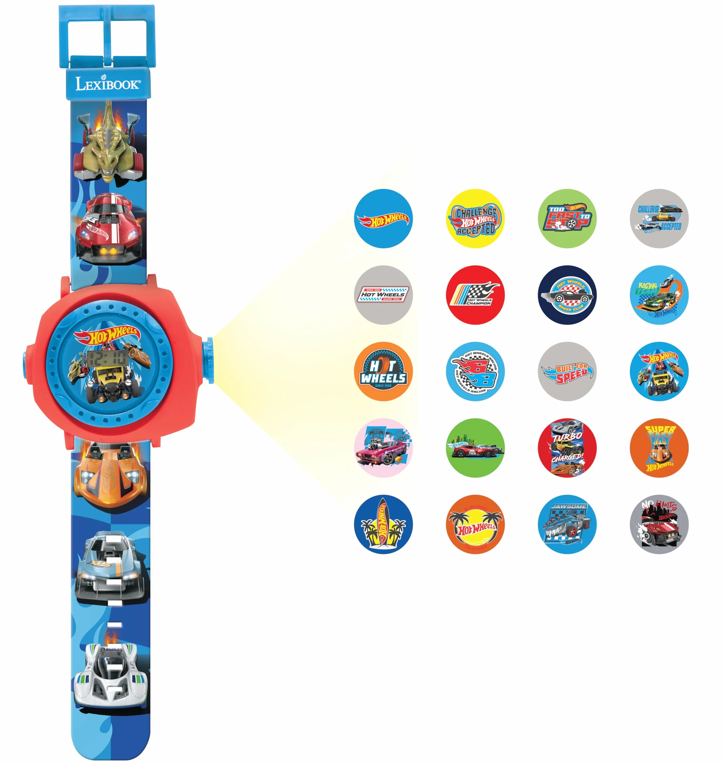 Lexibook Hot Wheels DMW050HWLXB Reloj de proyección Digital para niños Azul