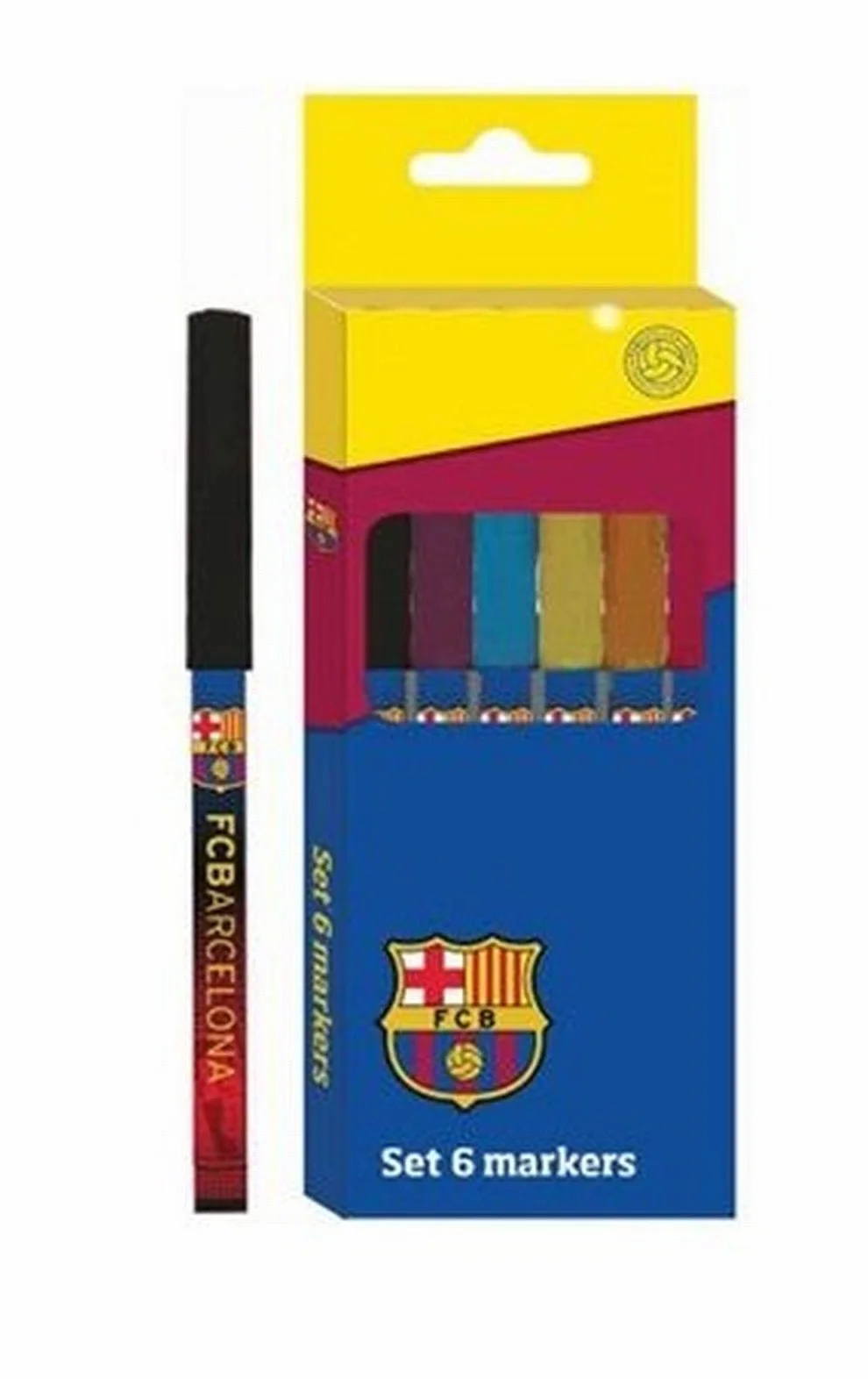 097238 F.C. Barcelona - Juego de rotuladores (6 unidades), multicolor