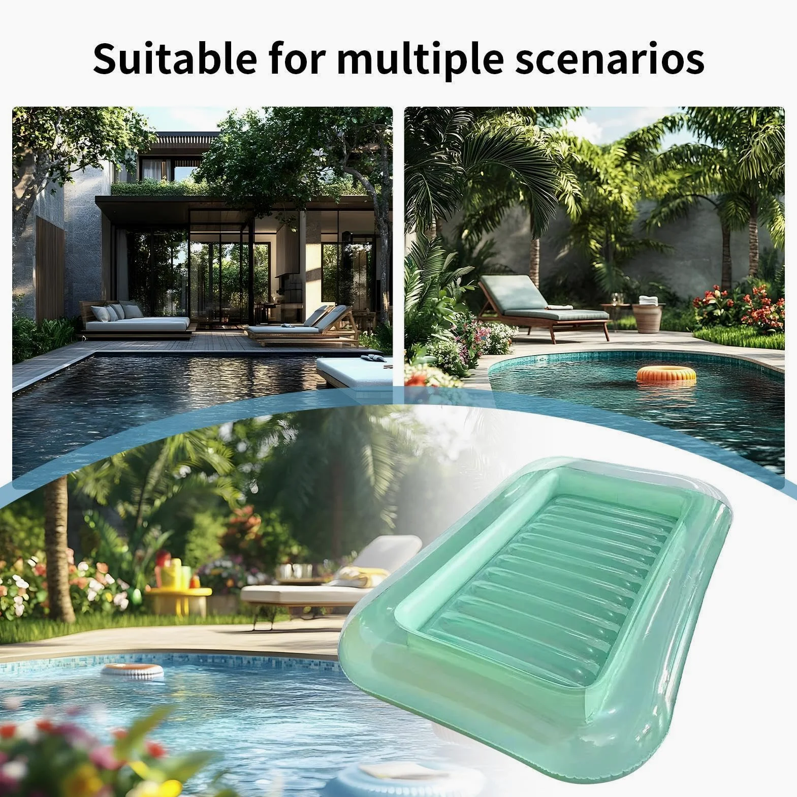 Colchonetas Piscina Hinchables, Flotantes Para Adultos Balsa Flotante | Tumbona Engrosada De La Piscina Para Playa Lago Río Vacaciones Jardín Patio Camping Y