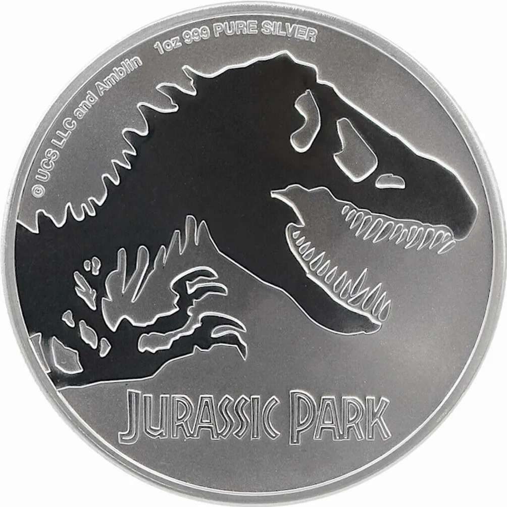 Moneda de plata de 1 onza Jurassic 2020 Park Niue solo 10,000 piezas Cápsula de plata de 1 Oz Silver Top Condición!