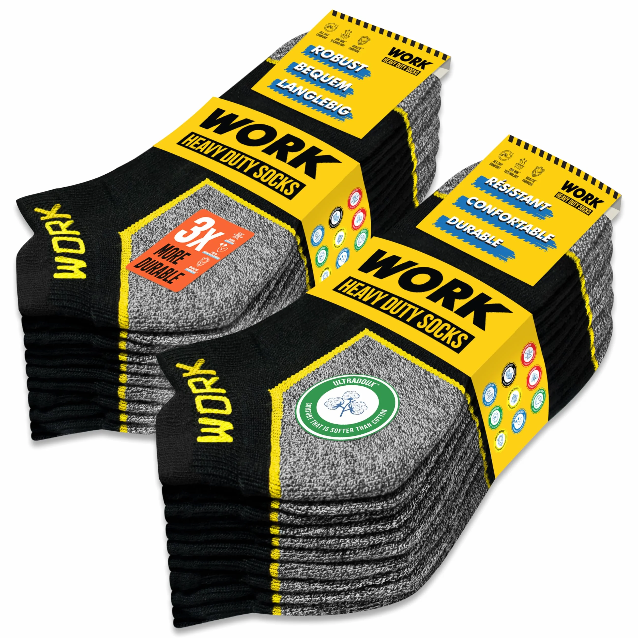 SOXCO Calcetines Tobilleros Hombre Trabajo Cortos 10 Pares