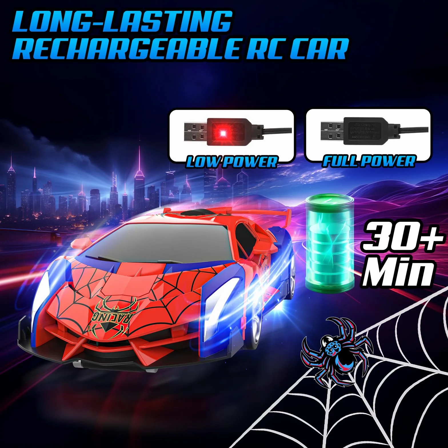 Coche Teledirigido Niños 3 4 5 6 7 8 9 Años, 2 en 1 Radiocontrol Transformar RC Cars/Robots Rotación 360° Coches Juguetes Spider, Juegos Infantiles Regalos Cumpleaños Navidad Niños Niñas 3-10 Años