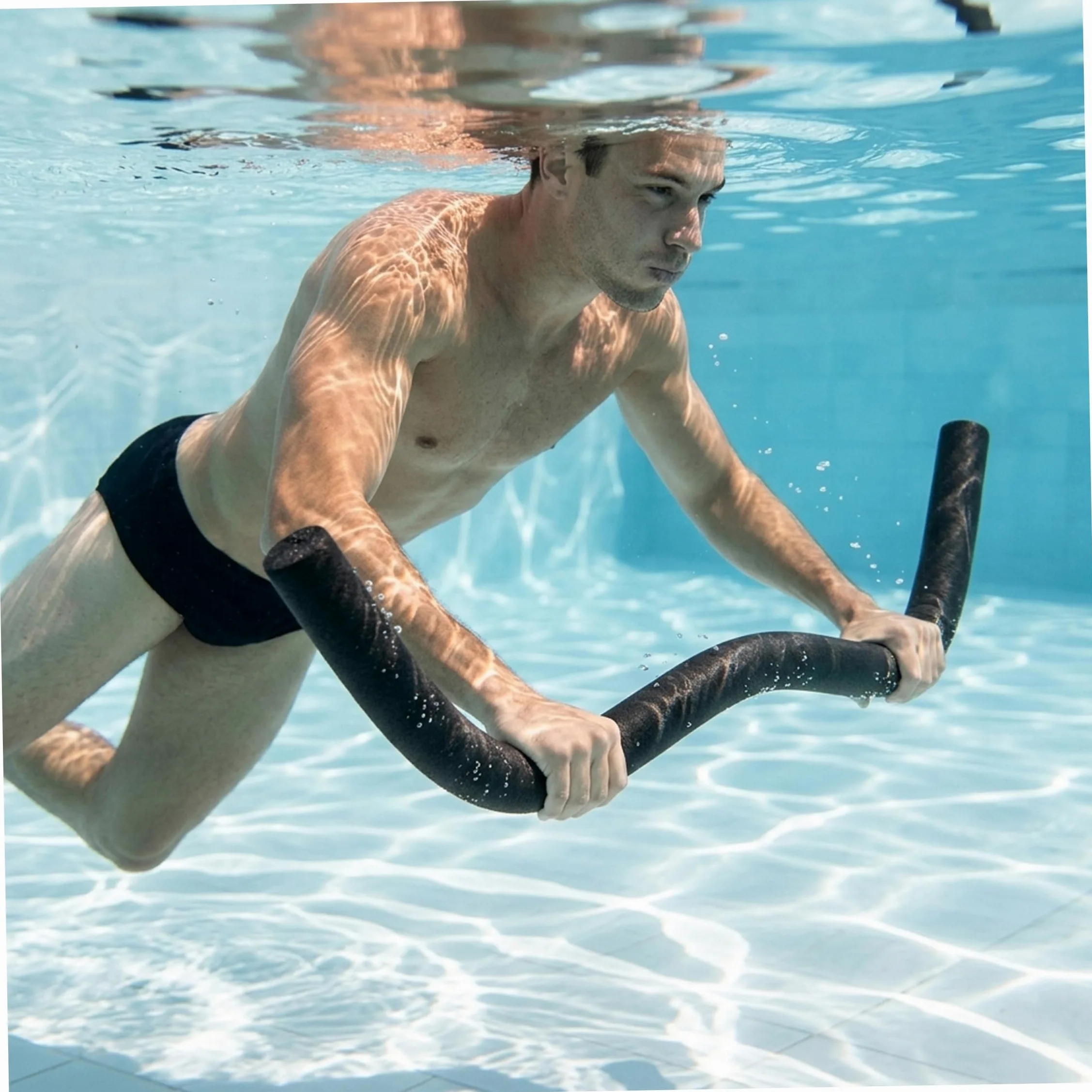Black Pool Noodles, Paquete de 3 Espuma Hueca de 52 Pulgadas | Estructura flotante liviana, ideal para fiestas en la piscina, adecuada para todas las edades