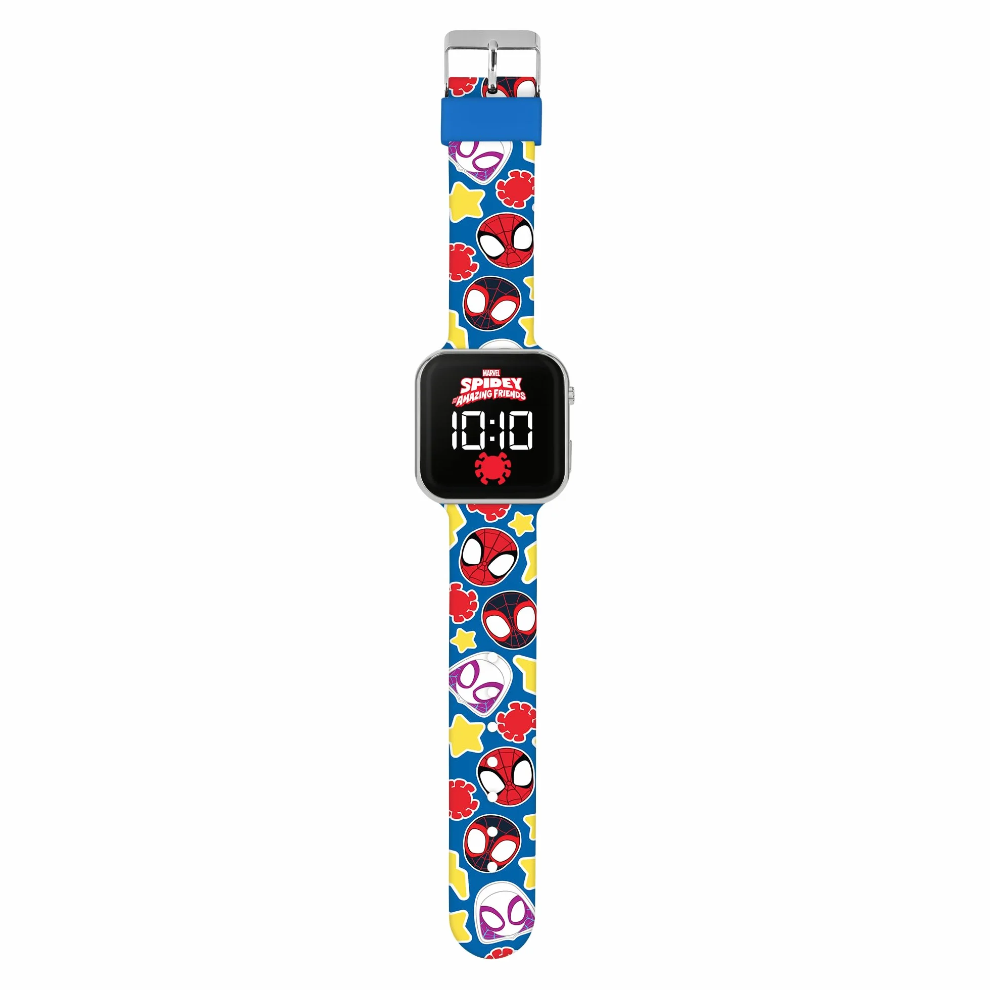 Disney Spidey and His Amazing Friends Reloj Digital LED de Cuarzo con Correa de Silicona
