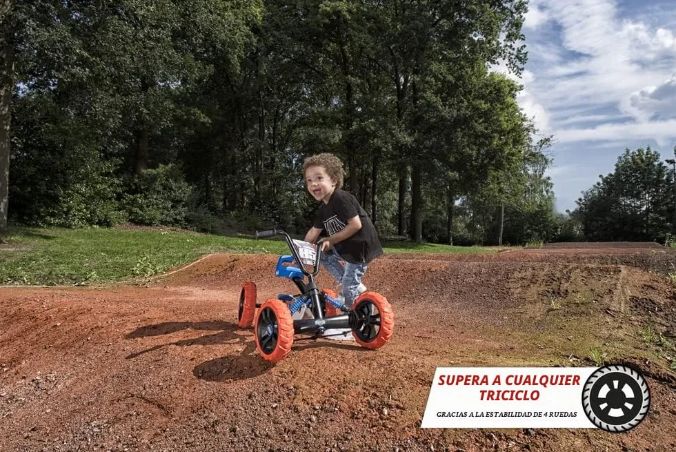 BERG Kart a Pedales Buzzy Nitro | 2-5 años, cuadro resistente, asiento regulable, volante regulable