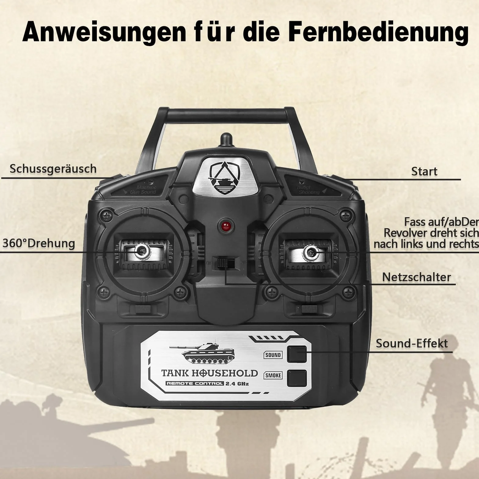 1/18 RC Tanque, M412 Main Main Control Remoto Panzer-Modellspielzeug 15CH Battle Army Tank Licht Humo Sound,Militares RC Vehículo para adultos y niños que dispara BBS y bombas de agua