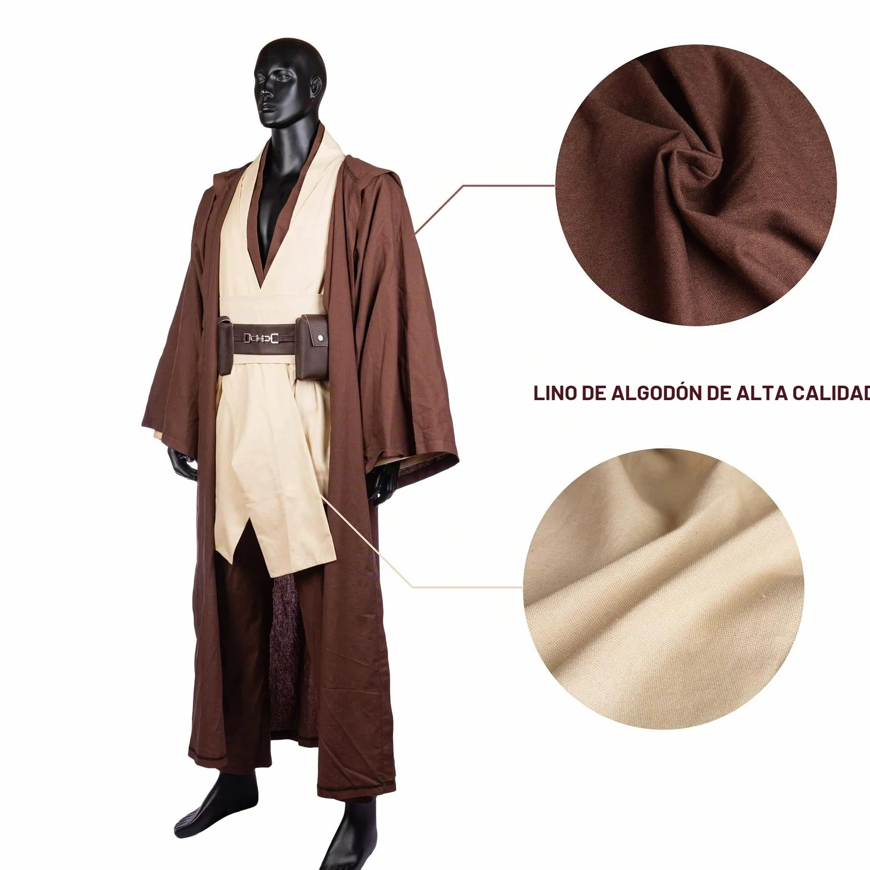 Disfraz de túnica con capucha para hombre, atuendo completo con capa para Halloween y Cosplay