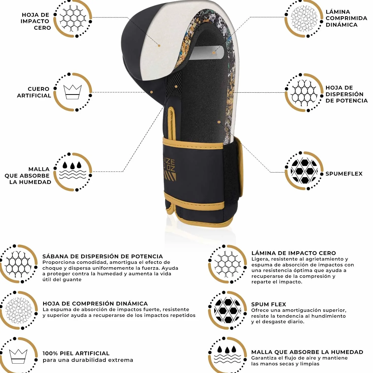 AQF Guantes de Boxeo Kit para Adultos con Manoplas y Almohadilla para Entrenamiento Kickboxing MMA Muay Thai