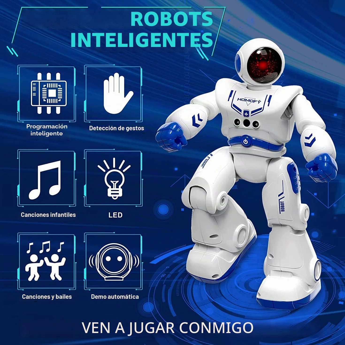 Robot Juguete Robote para niños 4 5 6 7 8 9 años Juguetes Robótica Educativa Robot infantil Inteligente e Interactivo Programación Gestos Control Multifuncionales Luz y Sonido Juguete Ideal para Niños
