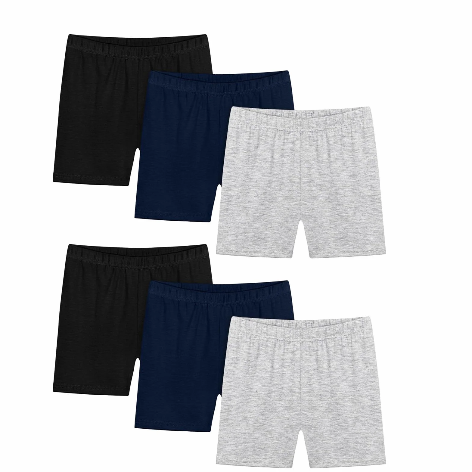 Pantalones cortos de ciclismo para niñas 6 paquete cintura elástica algodón ajustados verano