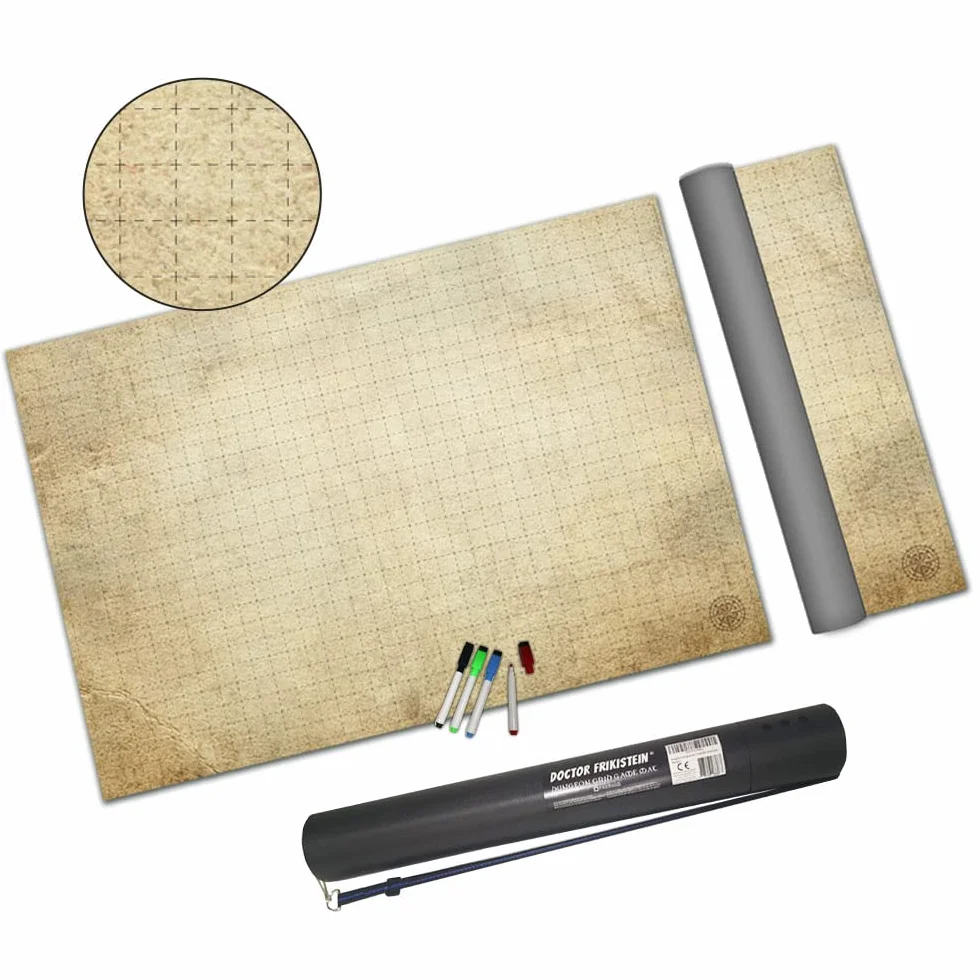 Dungeon Grid Game Mat | IMPRESCINDIBLE Accesorio para Juegos de rol - Batallas – Juegos de Mesa | Compatible con D&D, Pathfinder y Warhammer | Reutilizable, Durable Y PORTÁTIL