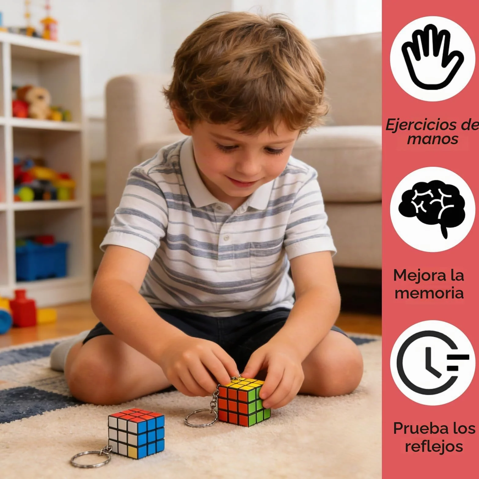 20 Piezas Mini Cubo Mágico Llavero (3cm) - Detalles Cumpleaños Infantiles y Relleno Piñata - Juguete Rompecabezas Antiestrés para Niños y Calendario de Adviento (Multicolor)