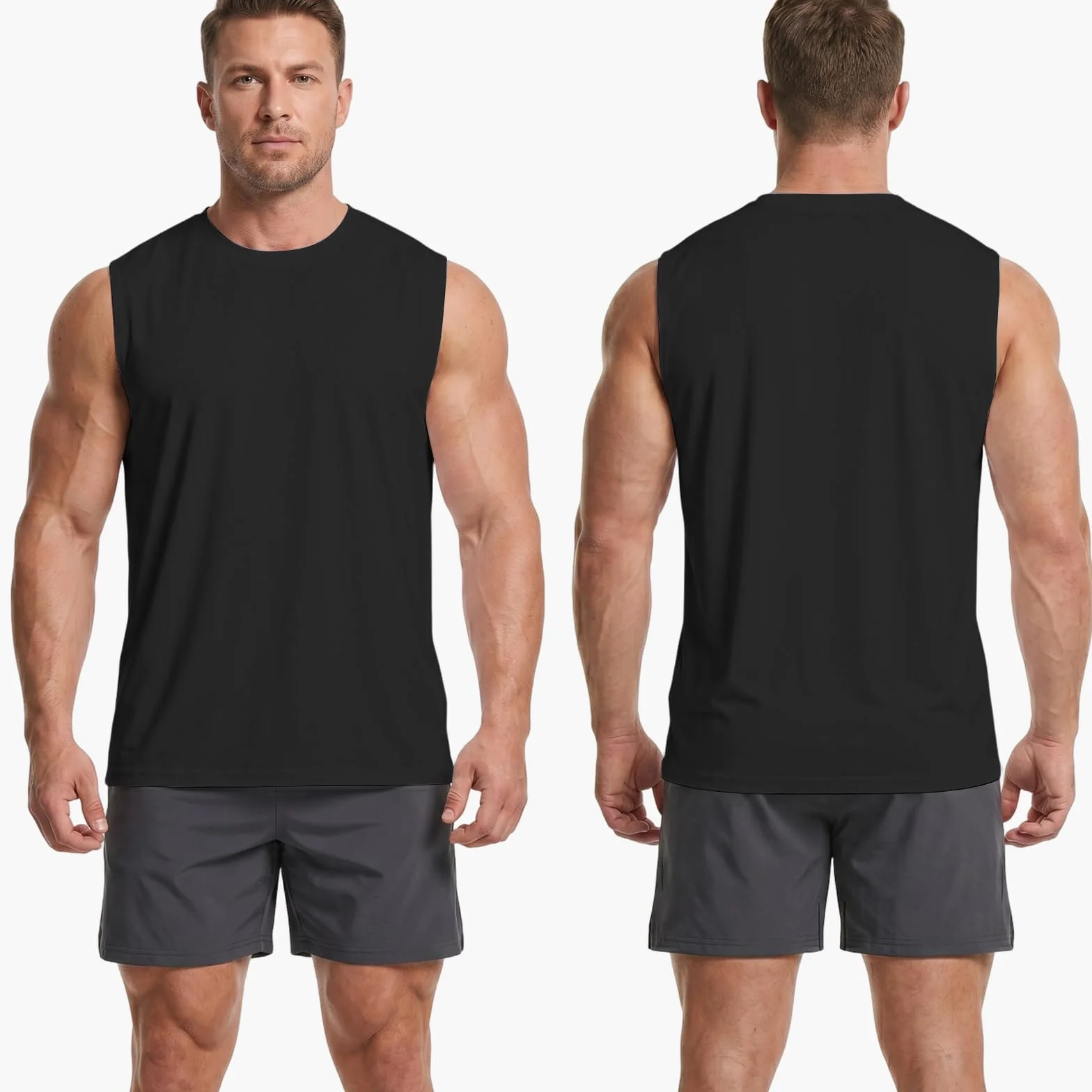 HYCOPROT Camiseta Sin Mangas Hombre Secado Rápido Muscle Tank Top Transpirable Corte Holgado Fitness Gimnasio Running