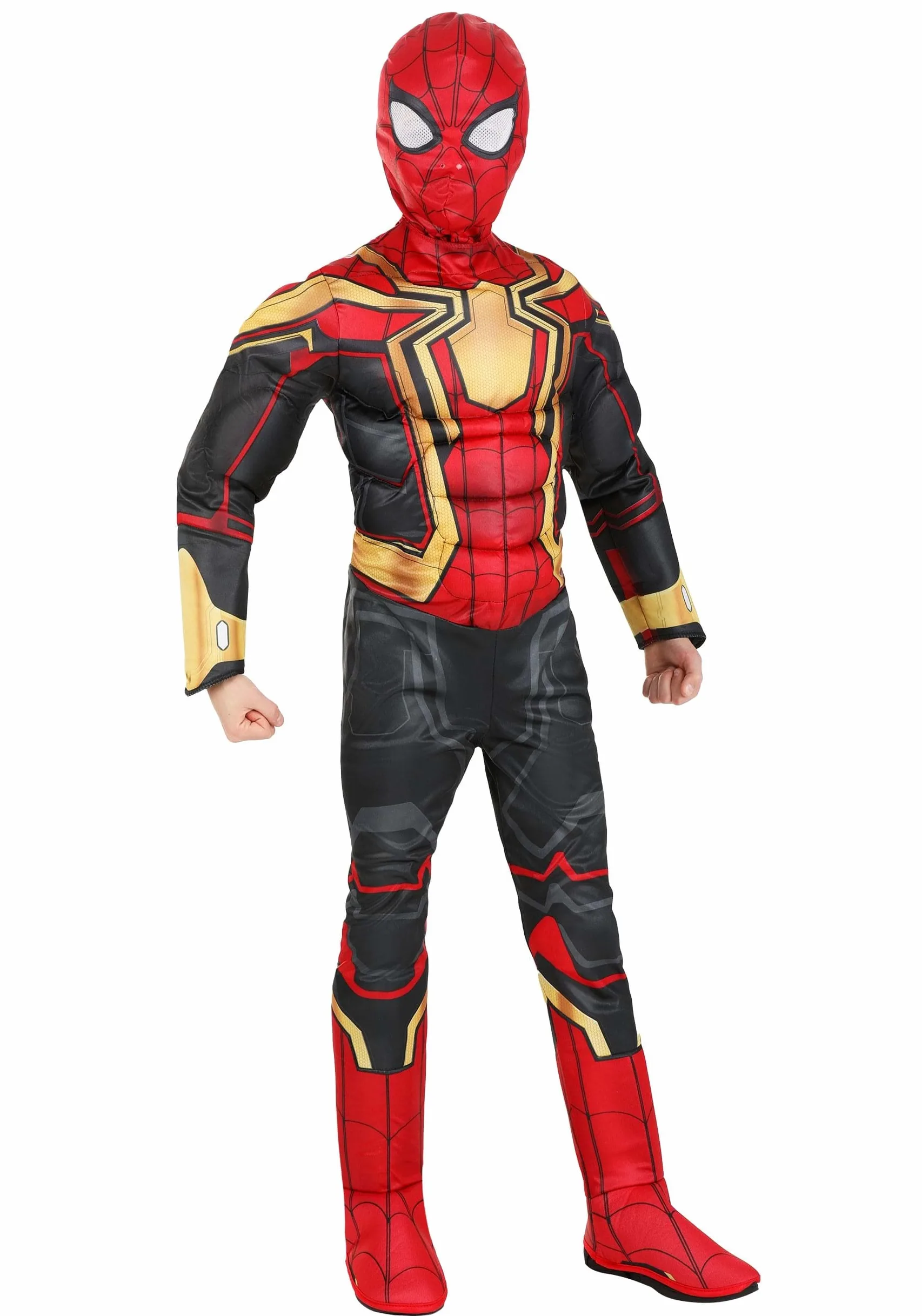 Marvel - Disfraz de Iron Spider Man para niños, traje integrado de Spiderman para niños