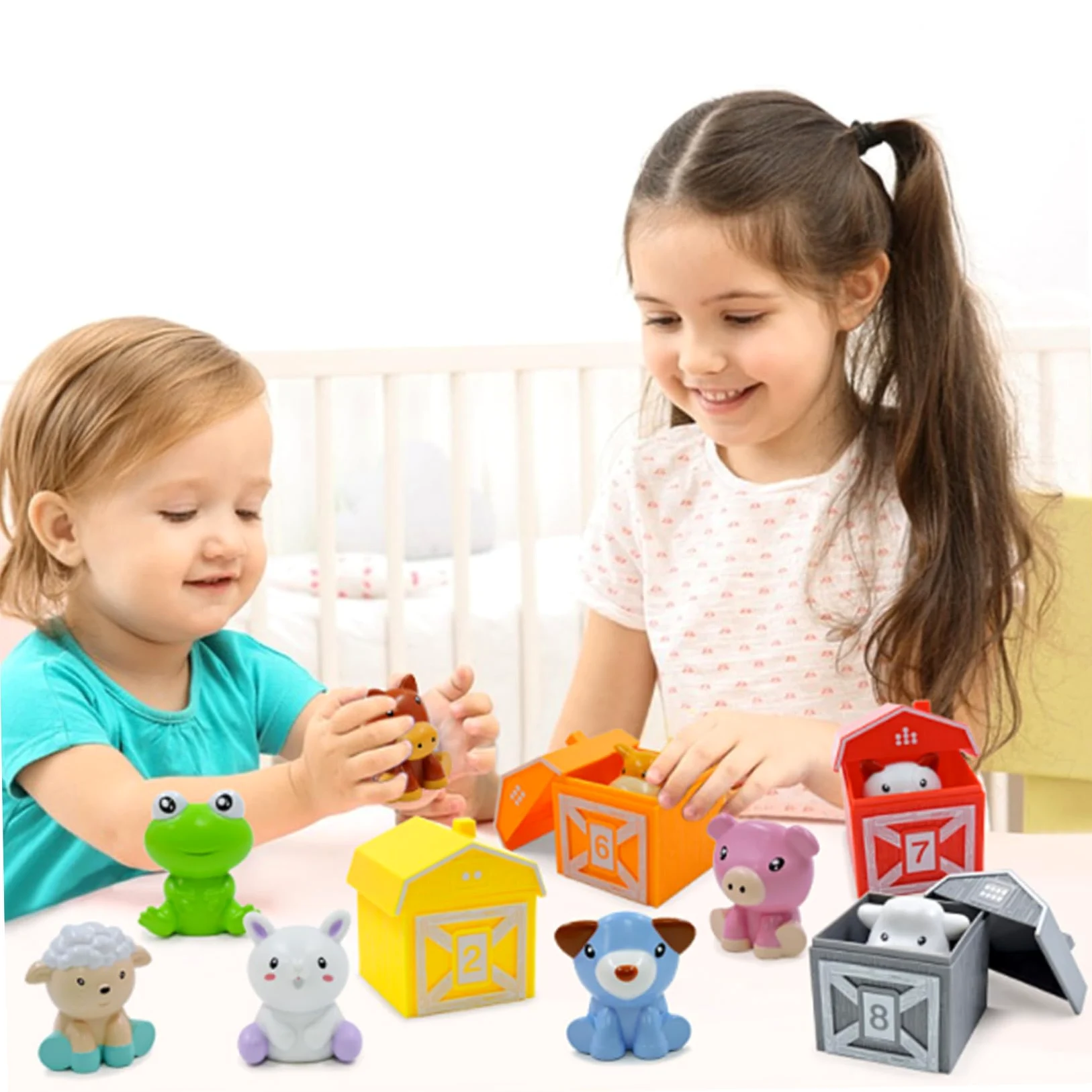 Juguetes de Animales de Granja para bebés, 20 Unidades/Juego, Dibujos Animados numerados, Vibrantes, Juguetes de Aprendizaje para niños pequeños, Lindo Desarrollo, cumpleaños de Granja para Padre.