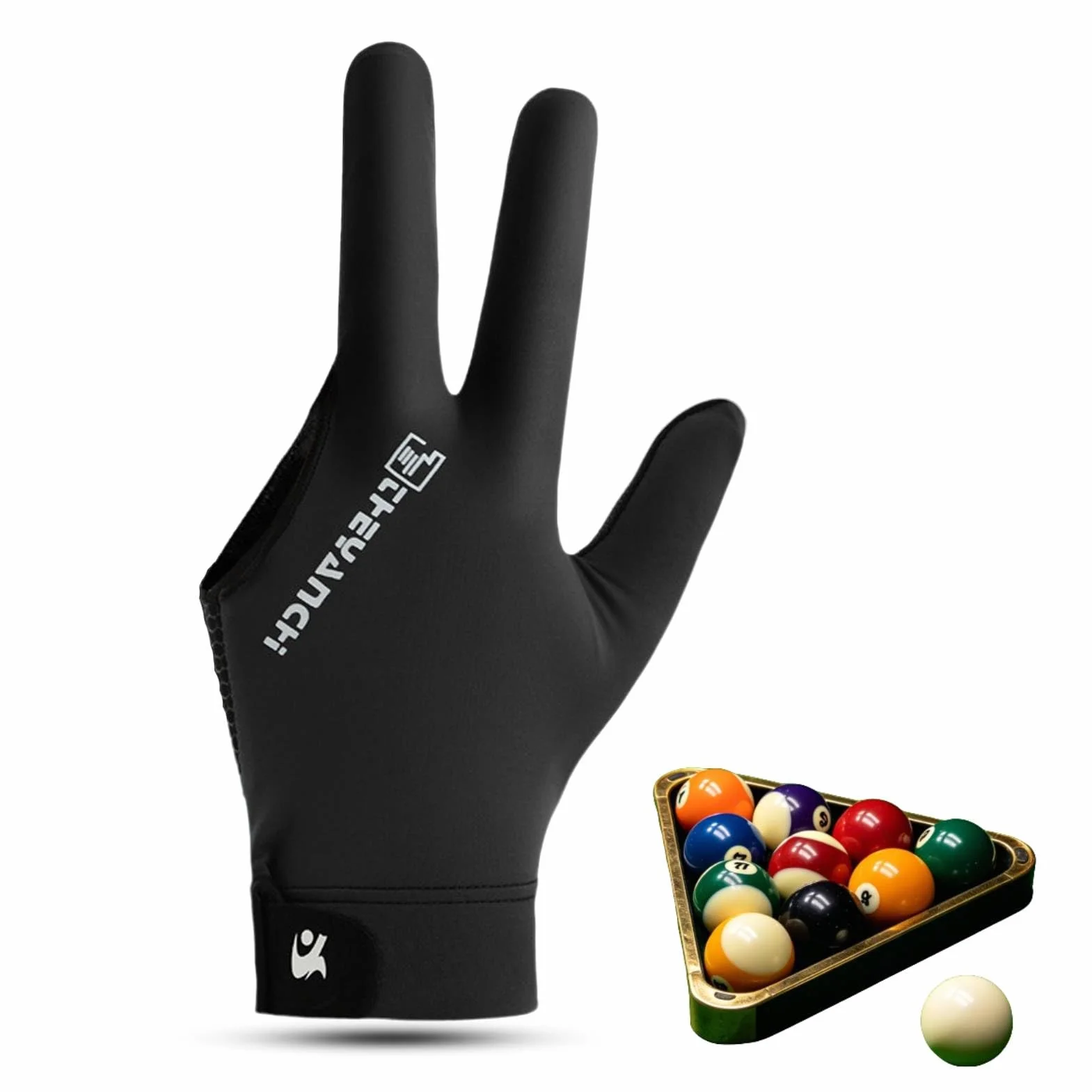 Guantes de Billar Profesionales Transpirables 3 Dedos Accesorio para Mesa Izquierda