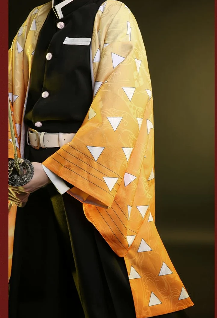 Disfraz de anime para hombre, talla de EE. UU., capa naranja, traje de fiesta
