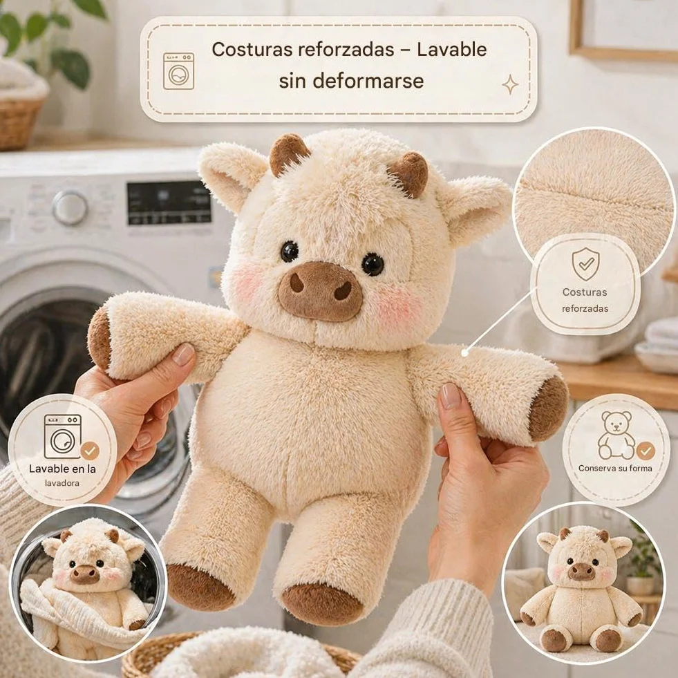 Peluche Que Corre,Vaca De Peluche Suave – Peluche De Vaca De 45 Cm – Animal Ultrasuave para Aliviar– Ideal para Abrazar, Jugar y Decorar La Habitación (A)