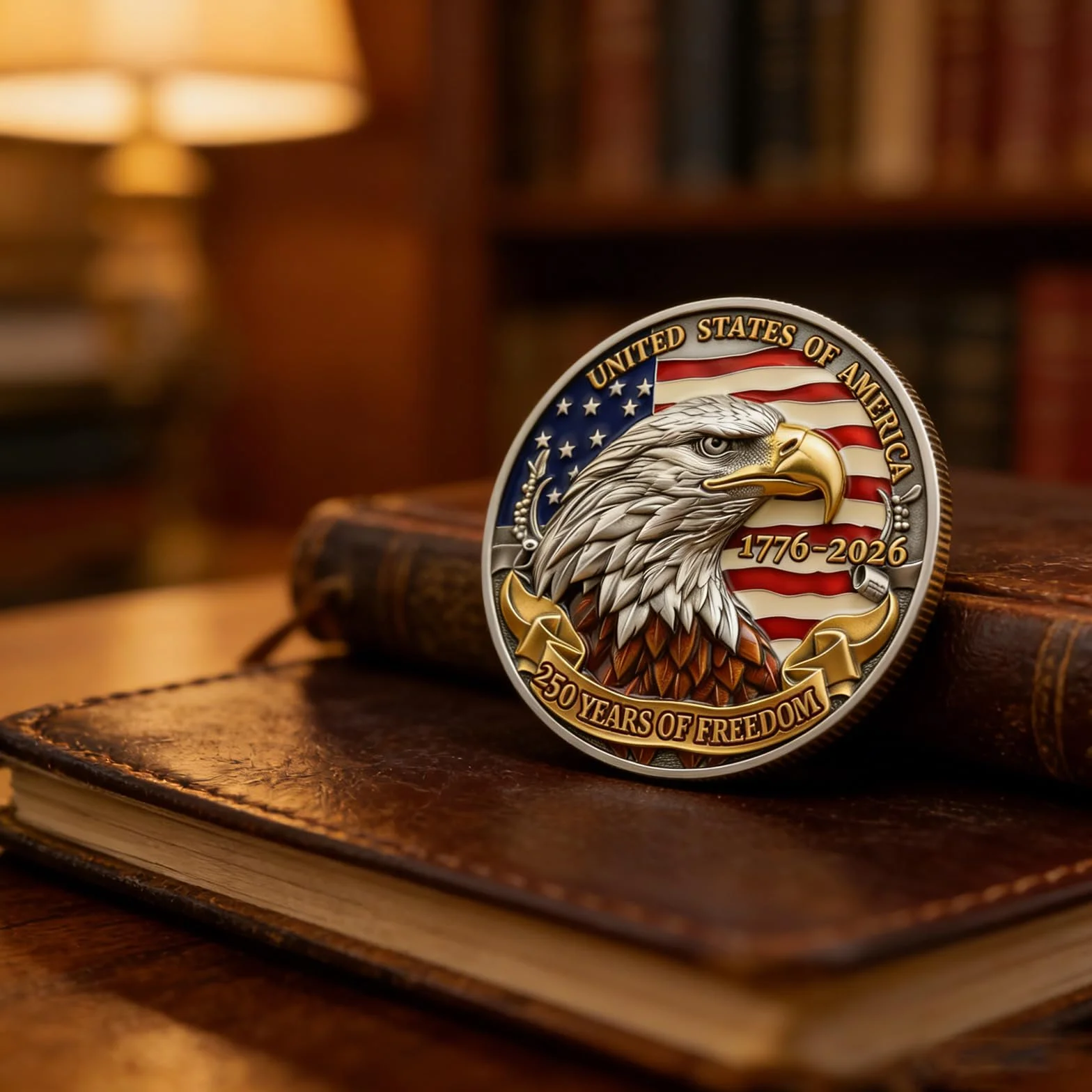 Moneda de artefacto histórico que conmemora los 250 años de independencia de Estados Unidos con emblemas nacionales, medallas coleccionables de regalo de EE. UU