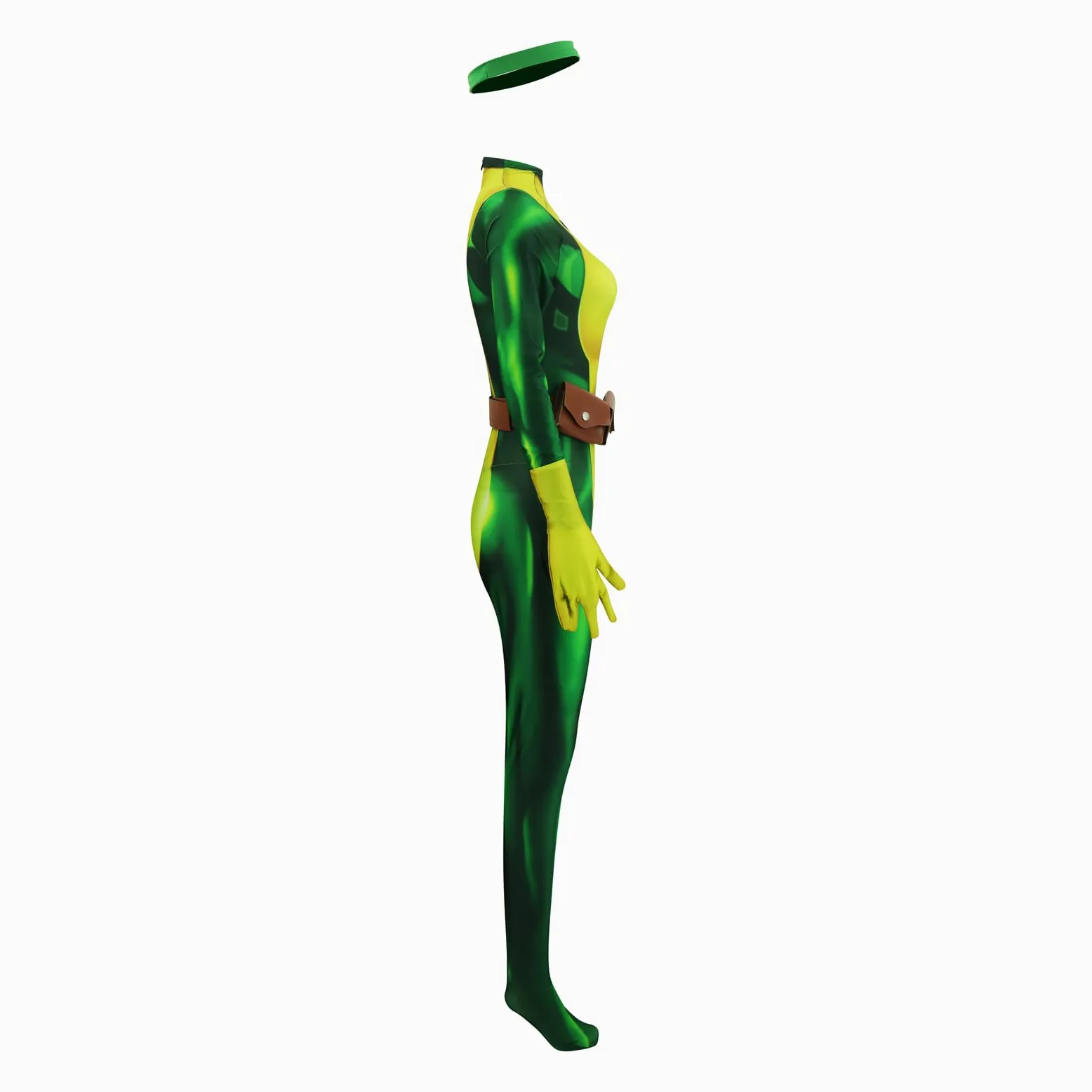 Rogue - Disfraz de superhéroe Rogue verde para mujer, overol de pícaro Zentai para adultos, trajes de Halloween