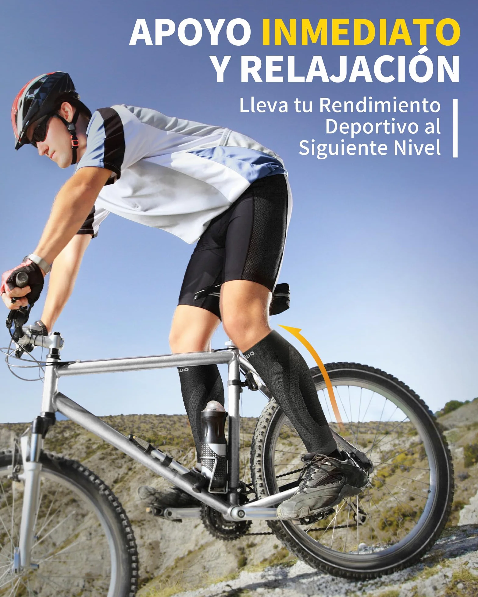 CAMBIVO Medias Compresivas 2 Pares, Calcetines Compresión Mujer Hombre para Deporte Running Ciclismo