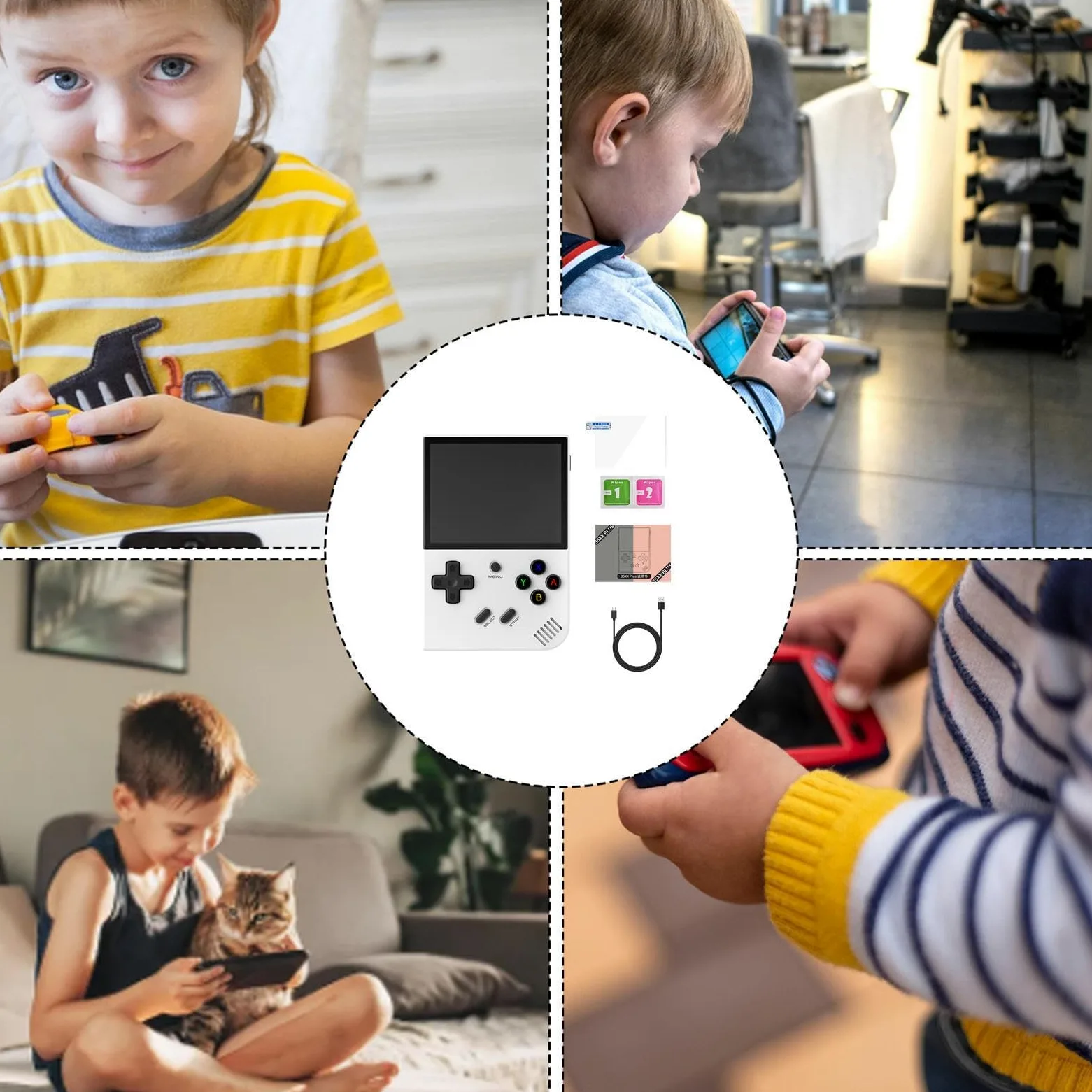 Consola de Juegos portátil RG35XX Plus,Consola de Juegos RG35XX Plus | Reproductor de vídeo portátil de Bolsillo | Jugador del Juego de WiFi de la Pantalla de 3.5-Inch IPS con la batería de