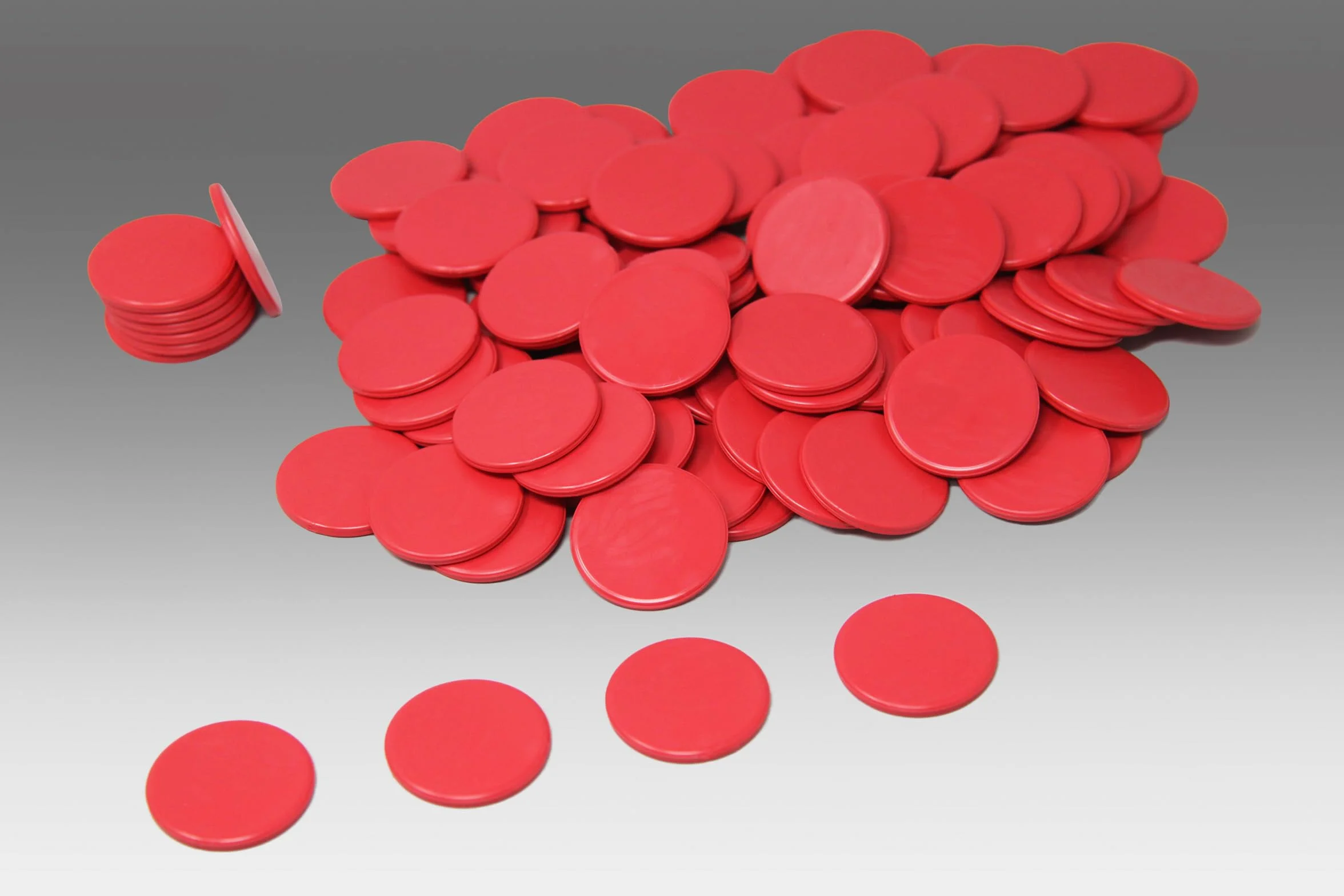 Fichas de Juego Rojas (100 Piezas) de RE-Plastic® | Fichas contadoras Fichas marcadoras ø 25 mm