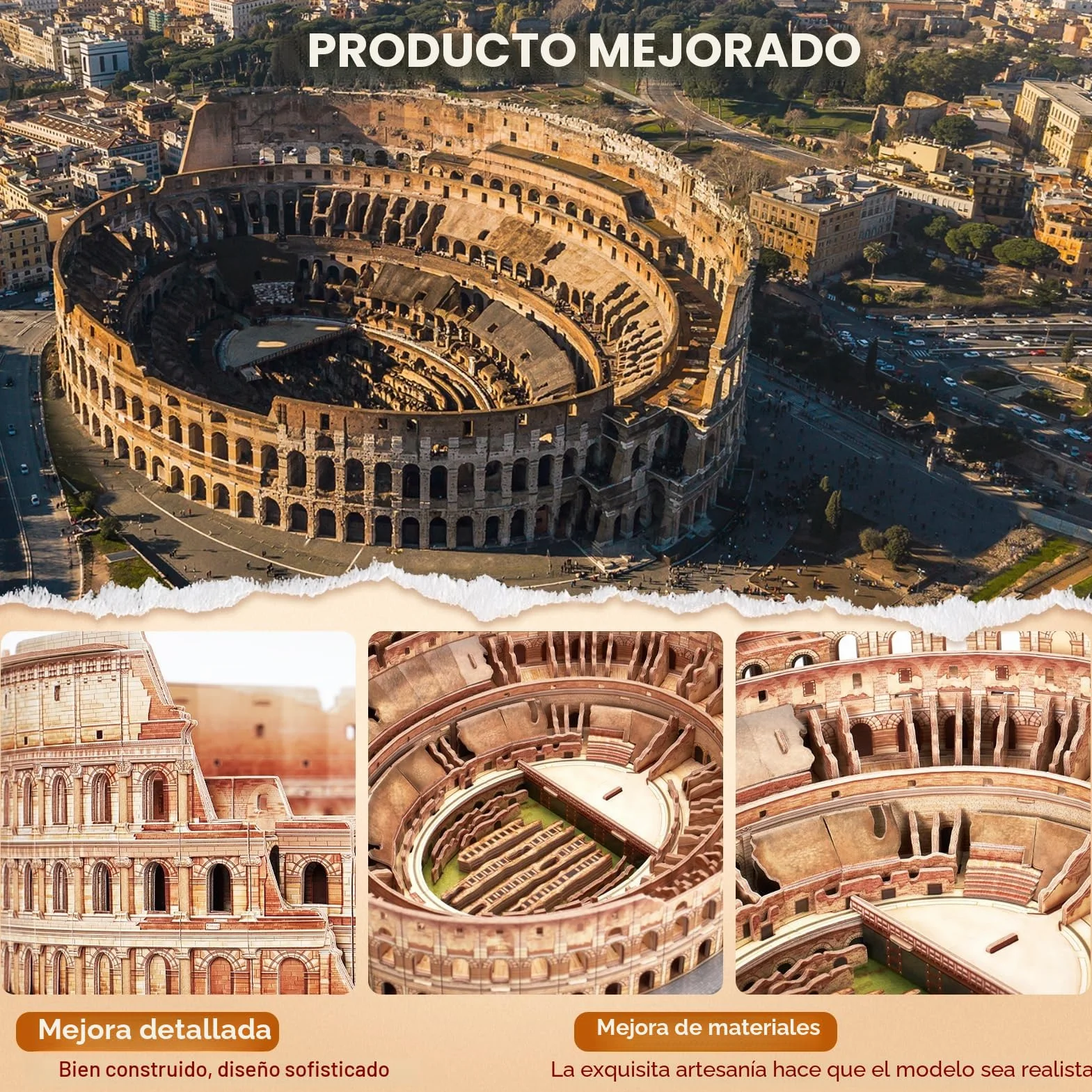 CubicFun Puzzle 3D Coliseo Roma Maqueta Edificio Kits Construcción 163 Piezas