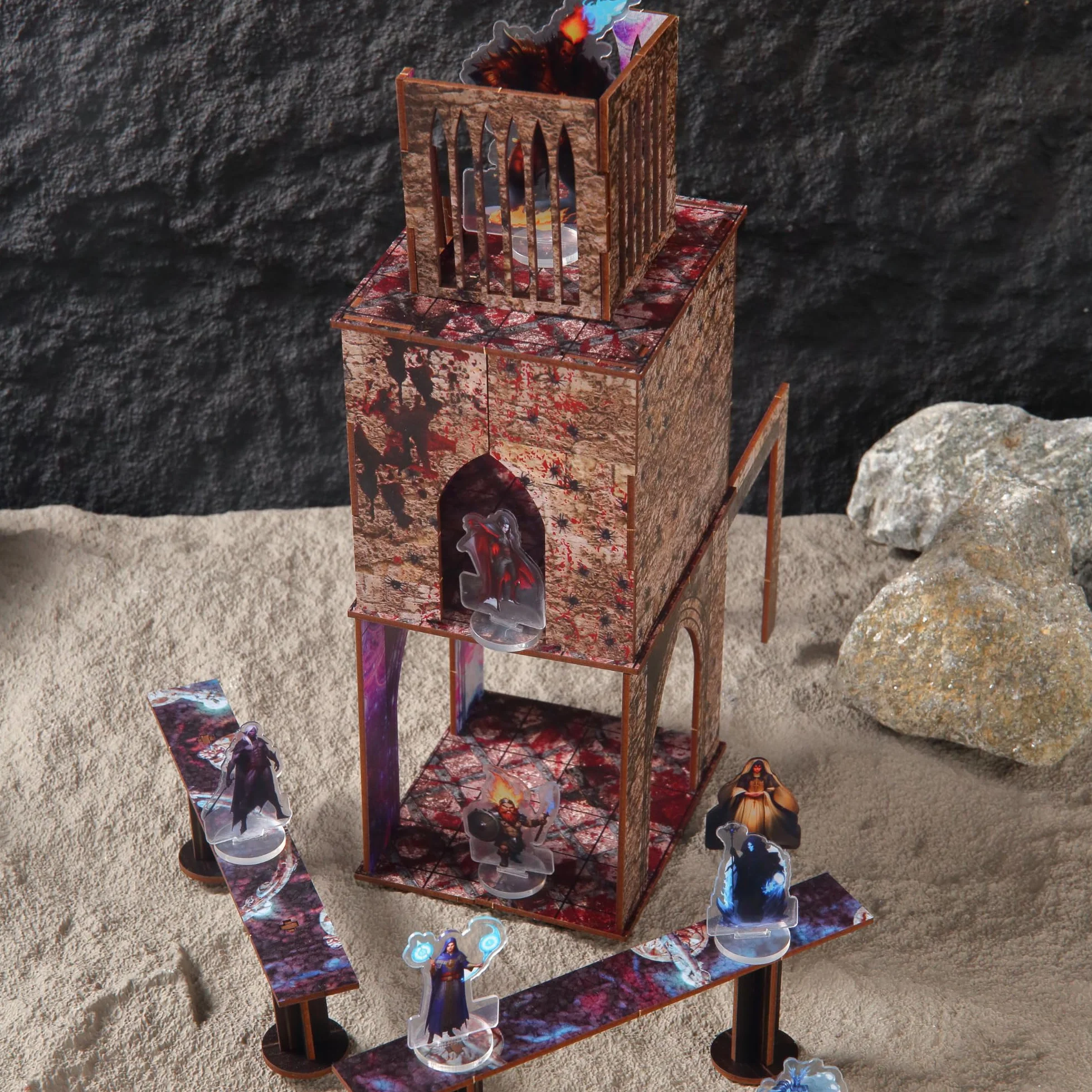 Epic-Juego de Terreno Desmontable de construcción en ruinas y Puentes para WH40K D&D Pathfinder de 28 mm, Accesorios modulares de Juego de Guerra TTRPG en Miniatura para batallas de Mesa Que mejoran