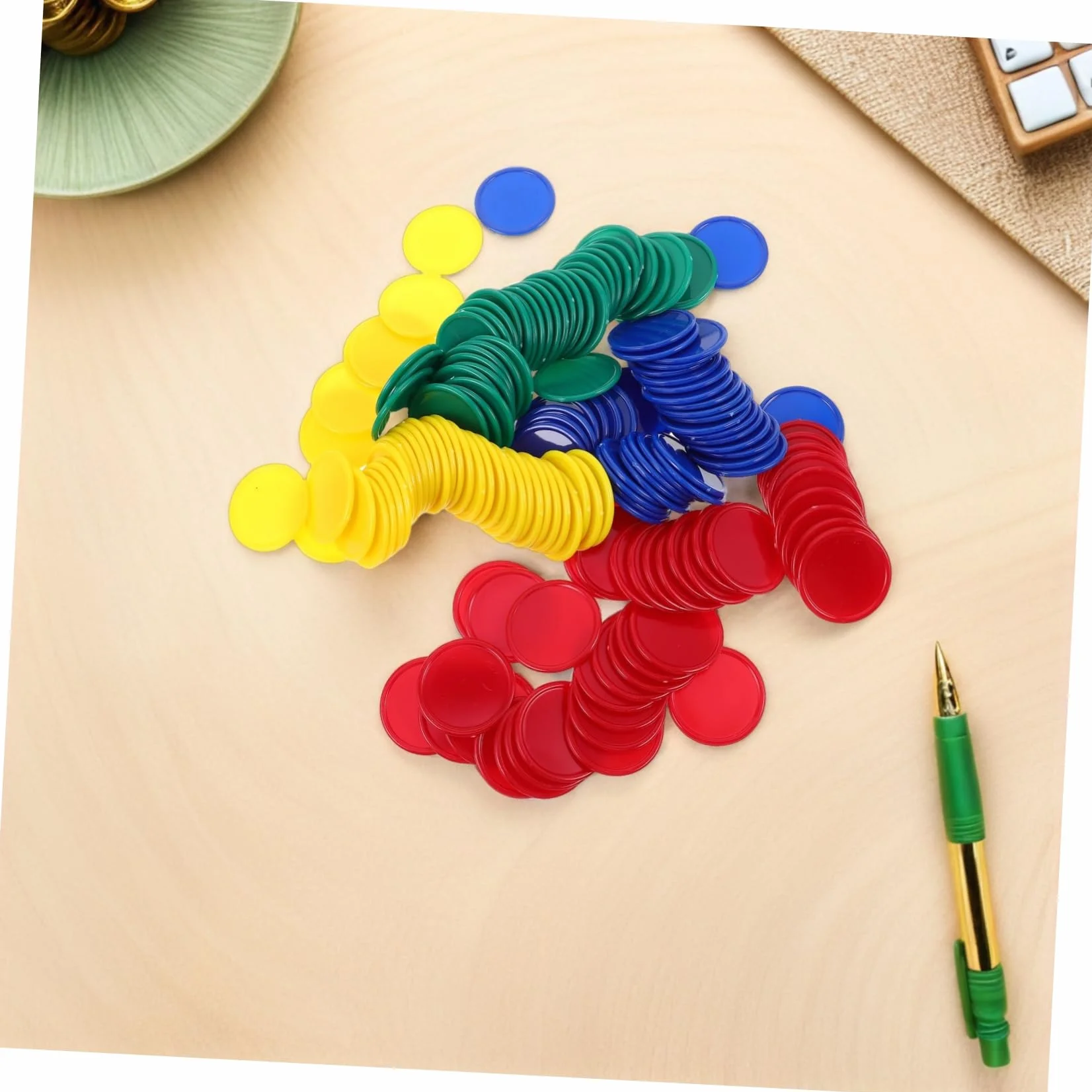 Fichas de Bingo de Plástico Diseño Portátil y Apariencia Realista 160 Piezas para Juegos Educativos y Recompensas Aula para Estudiantes y Niños