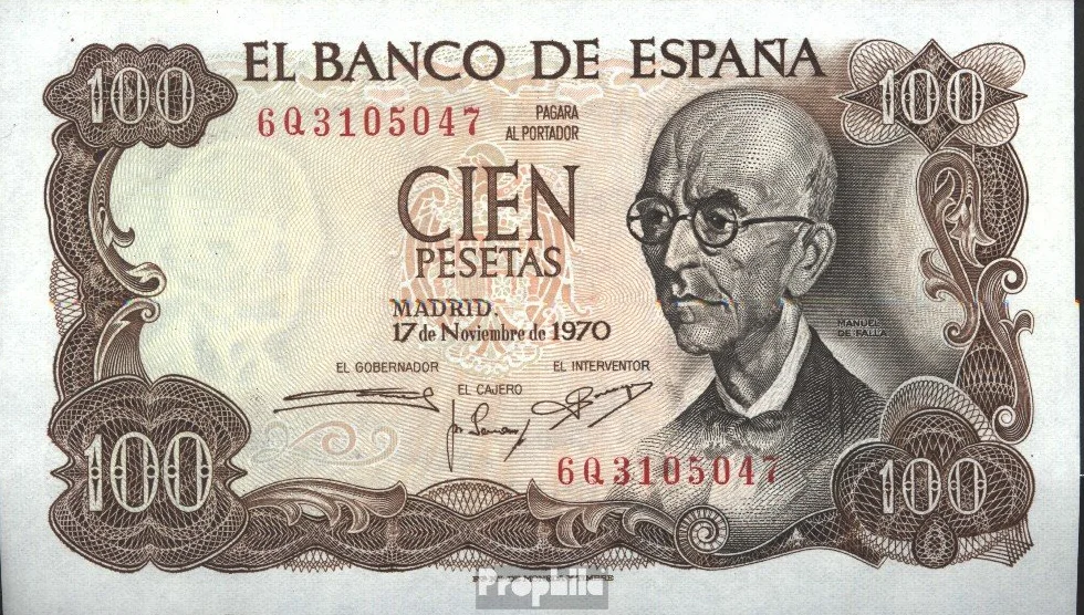 Billetes para coleccionistas: España. Número de selección: 152a, sin circular, 1970, 100 pesetas.