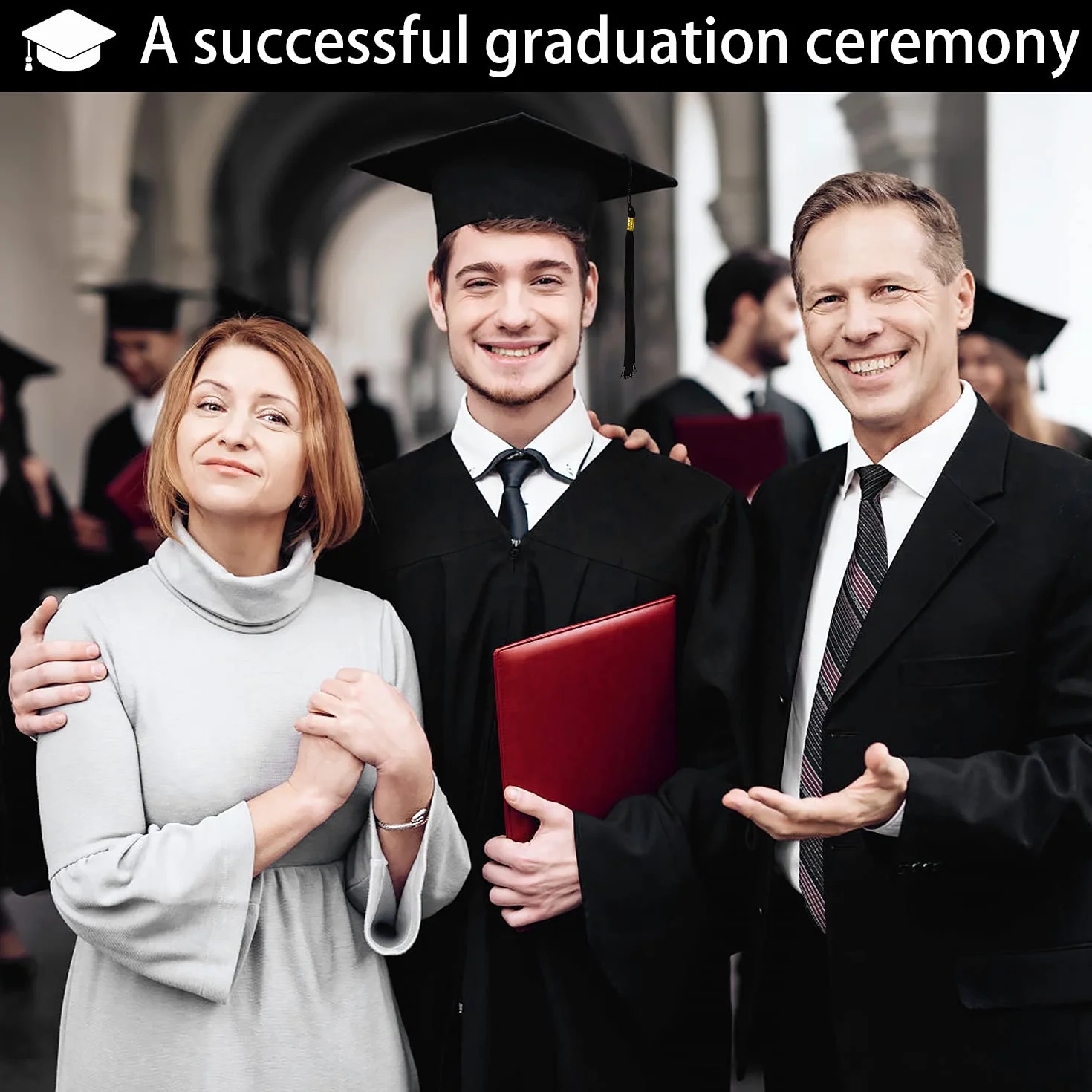 KEELYY Birrete y Toga Graduacion, Gorro Graduación, Sombrero y Ropa para Hombre Mujer Secundaria Universidad