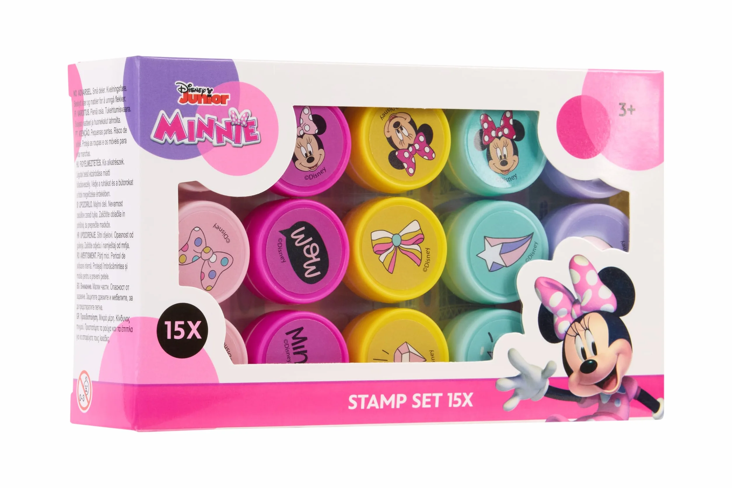 Disney Juego de sellos de Minnie Mouse, 15 piezas, juego de manualidades para niños con 15 sellos, set de sellos a partir de 3 años, producto con licencia junior