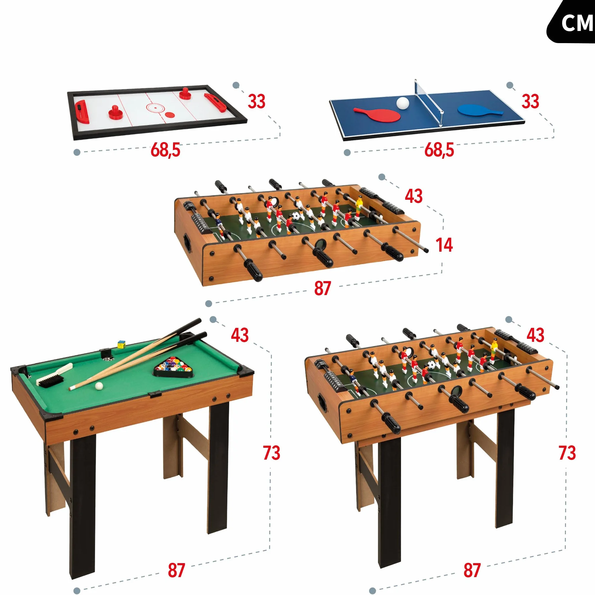 ColorBaby CB Games - Mesa multijuegos 4 en 1 con Patas (85328)