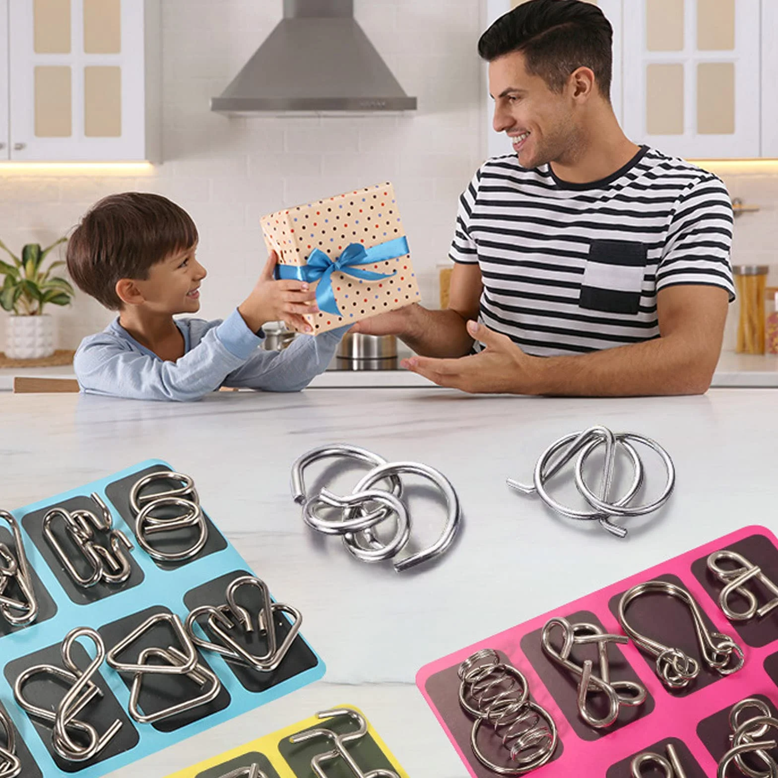 15 Piezas Rompecabezas de Metal, Juegos de Ingenio Rompecabezas Metal Classic Mini IQ Puzzle, Juguetes Inteligencia Educativos Regalo para Adultos Niños Adolescentes