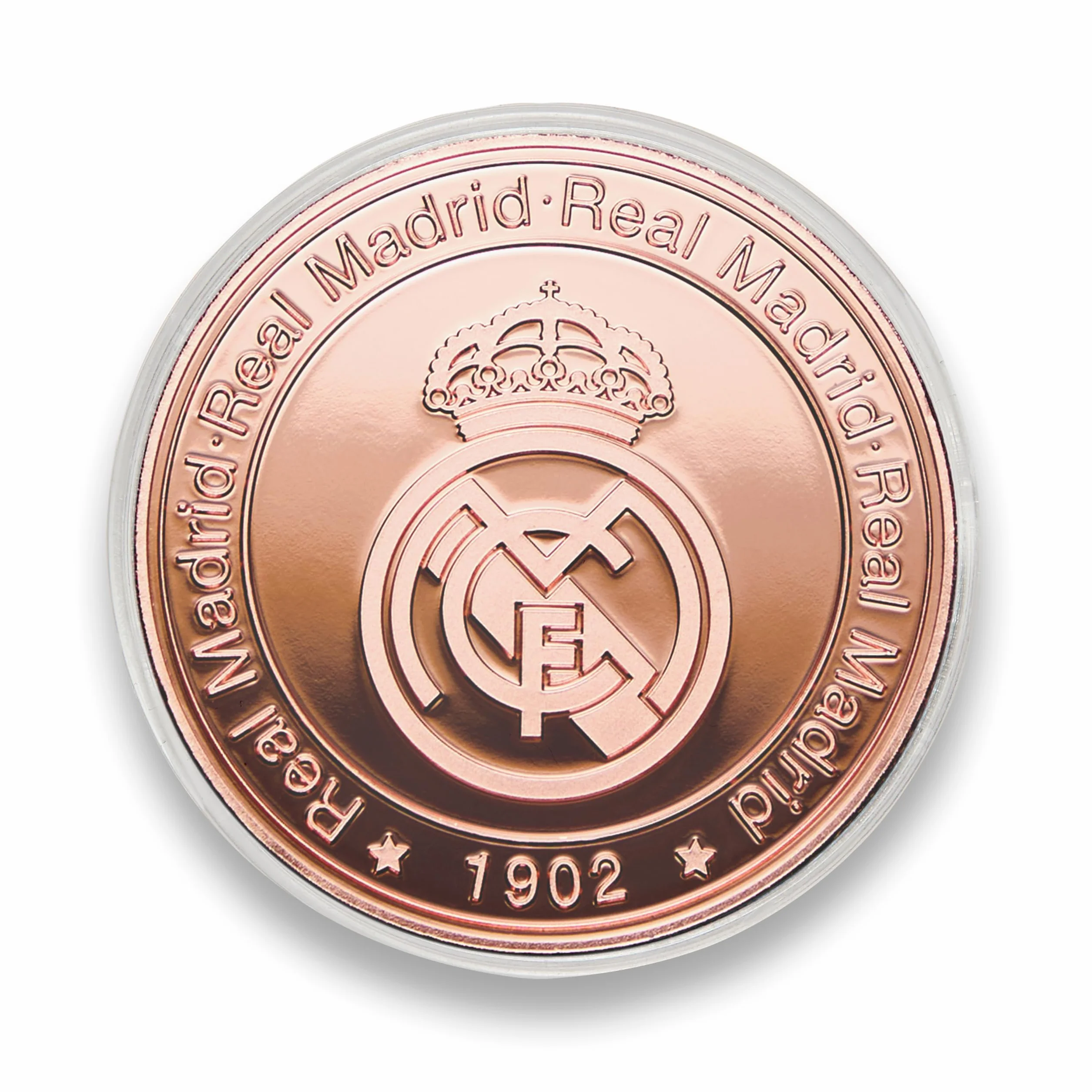 Real Madrid - Moneda edición Especial con Escudo y año de su fundación 1902 - Coleccionable - Cobre - Producto Oficial