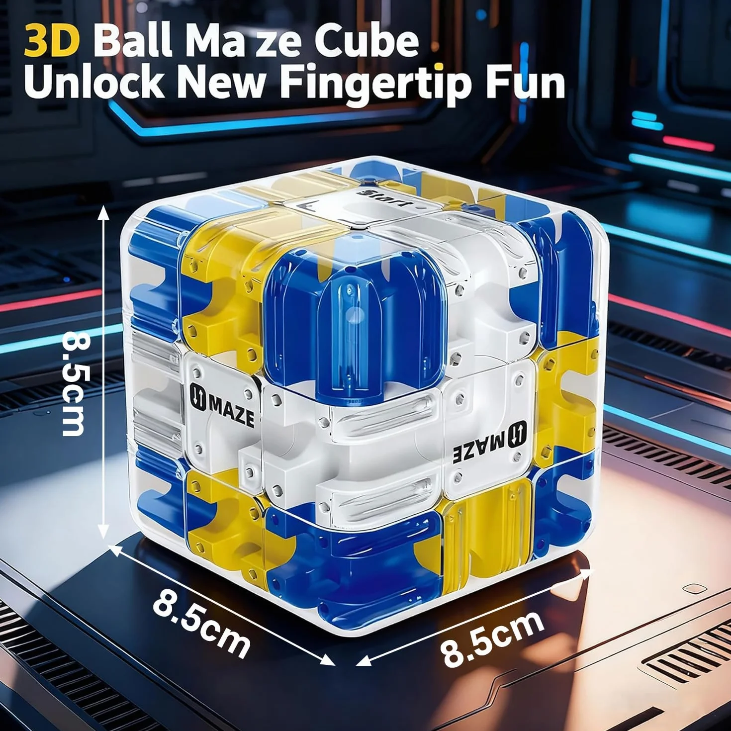 3D Cubo Laberinto, Puzzle Interactivo con Bola, Juego de Habilidad para Entrenamiento Mental y Relajación, Rompecabezas 3D para Niños y Adultos
