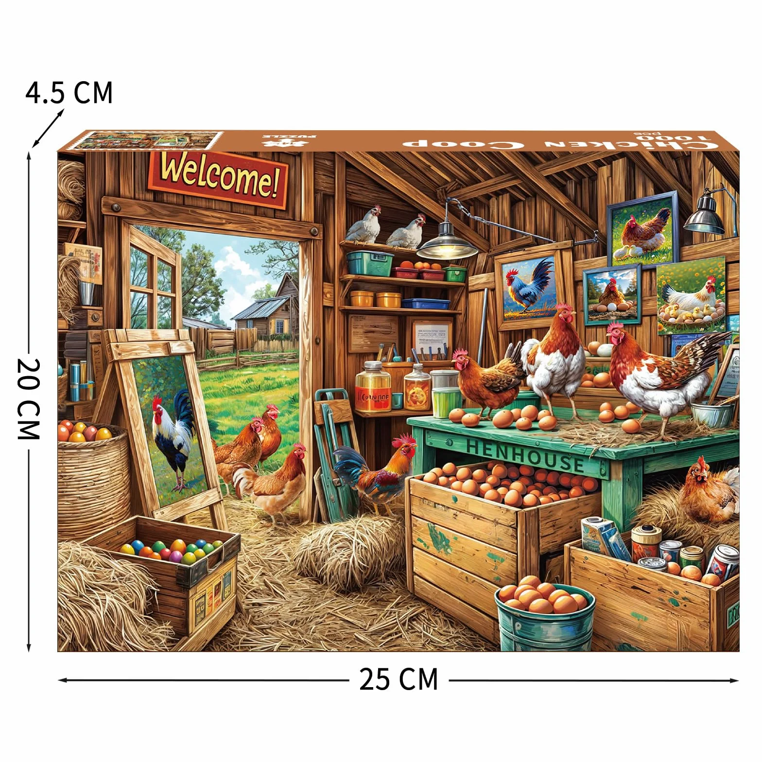 Puzzle de 1000 Piezas, Puzzle para Adultos, un desafiante acertijo, Juegos de Rompecabezas para Toda la Familia, Regalos para Mujeres, Regalos para Hombres, Tema: gallinero