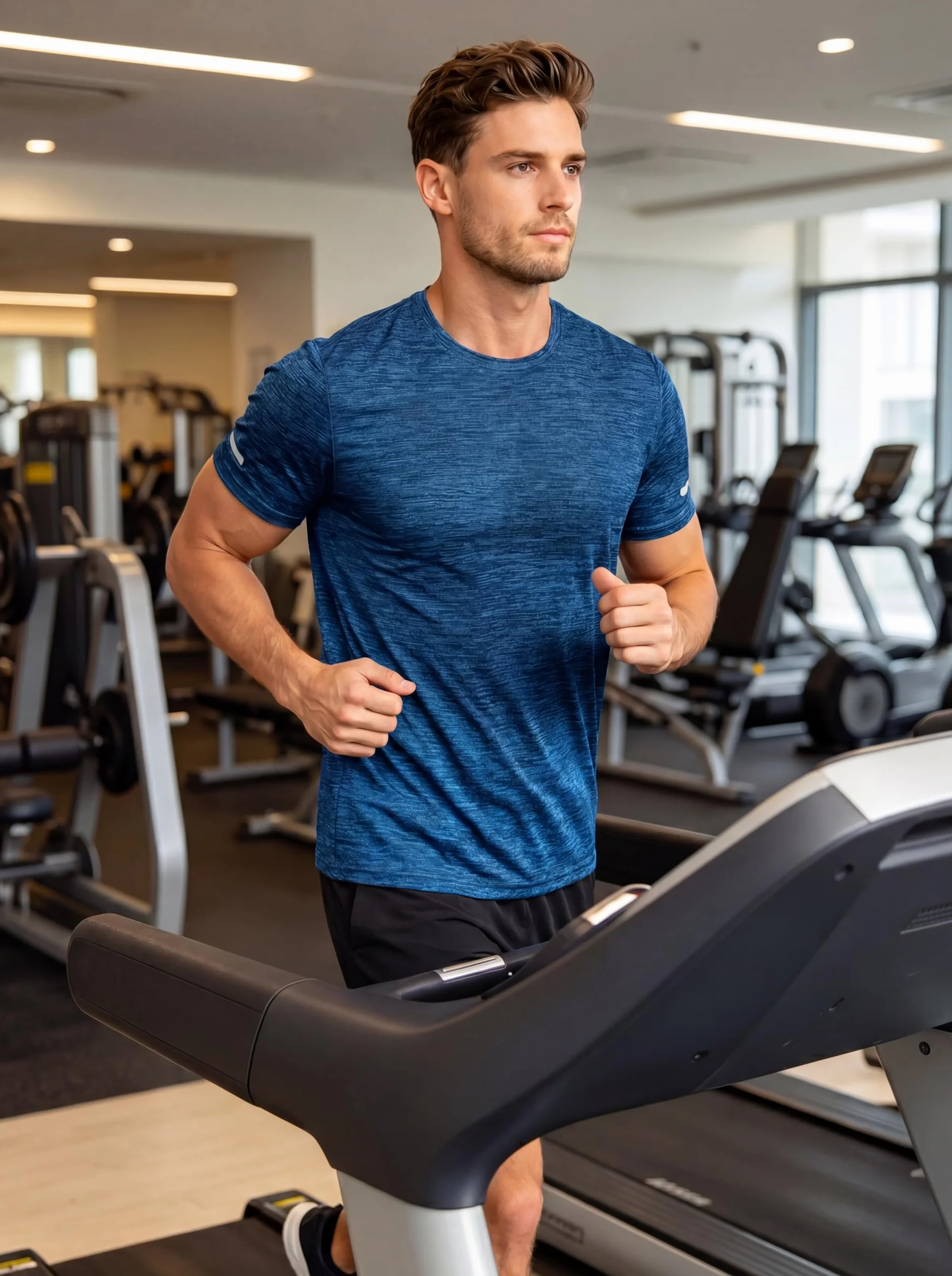 TACVASEN Camiseta de correr para hombre secado rápido manga corta cuello redondo verano deportes gimnasio