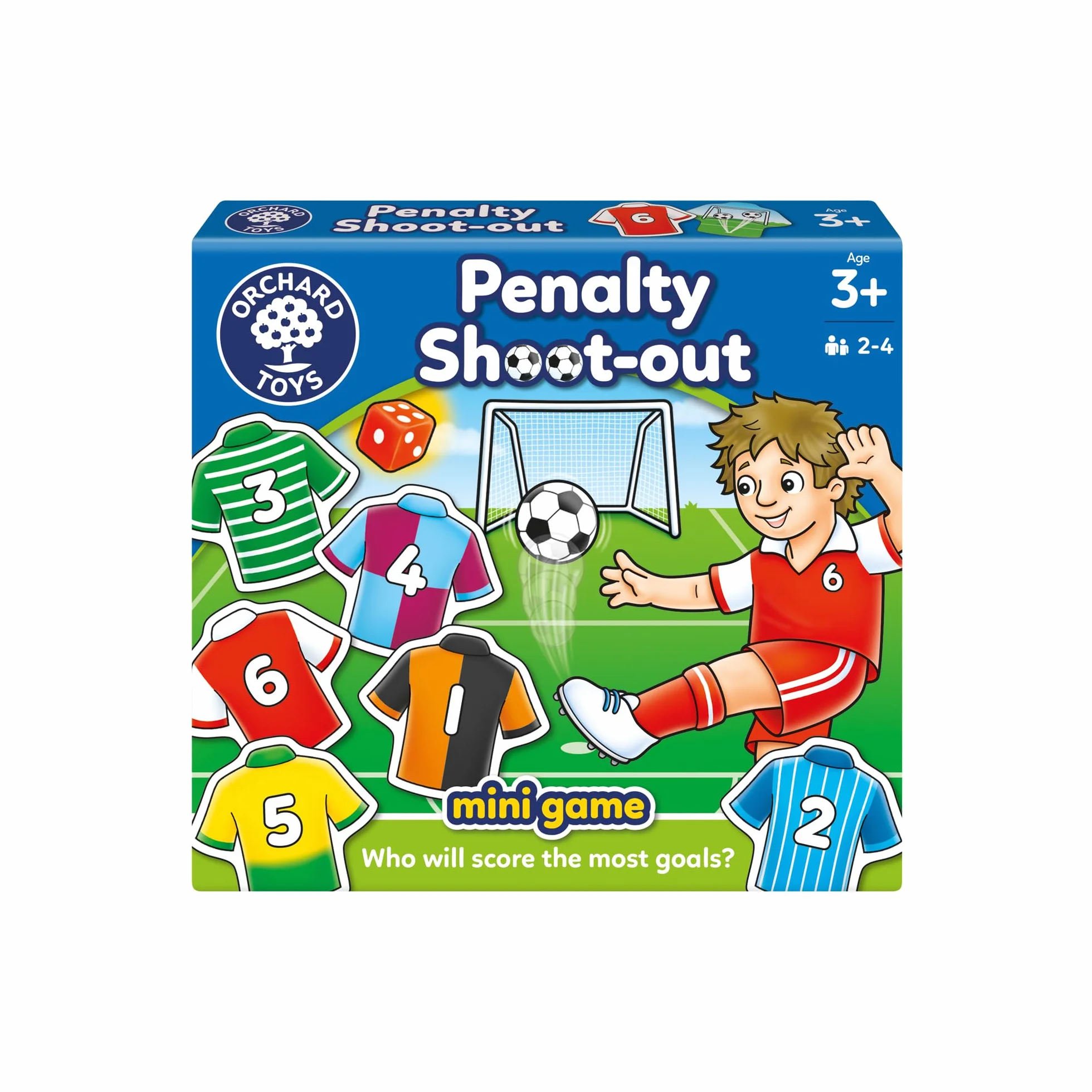 Orchard Toys Penalty Shoot out Mini Games, Travel Games for Kids to Learn Matching Pairs, Maths, Educational Game for Addition, Subtraction, Football Game, Football Gift for Boys, Girls, Age 3+