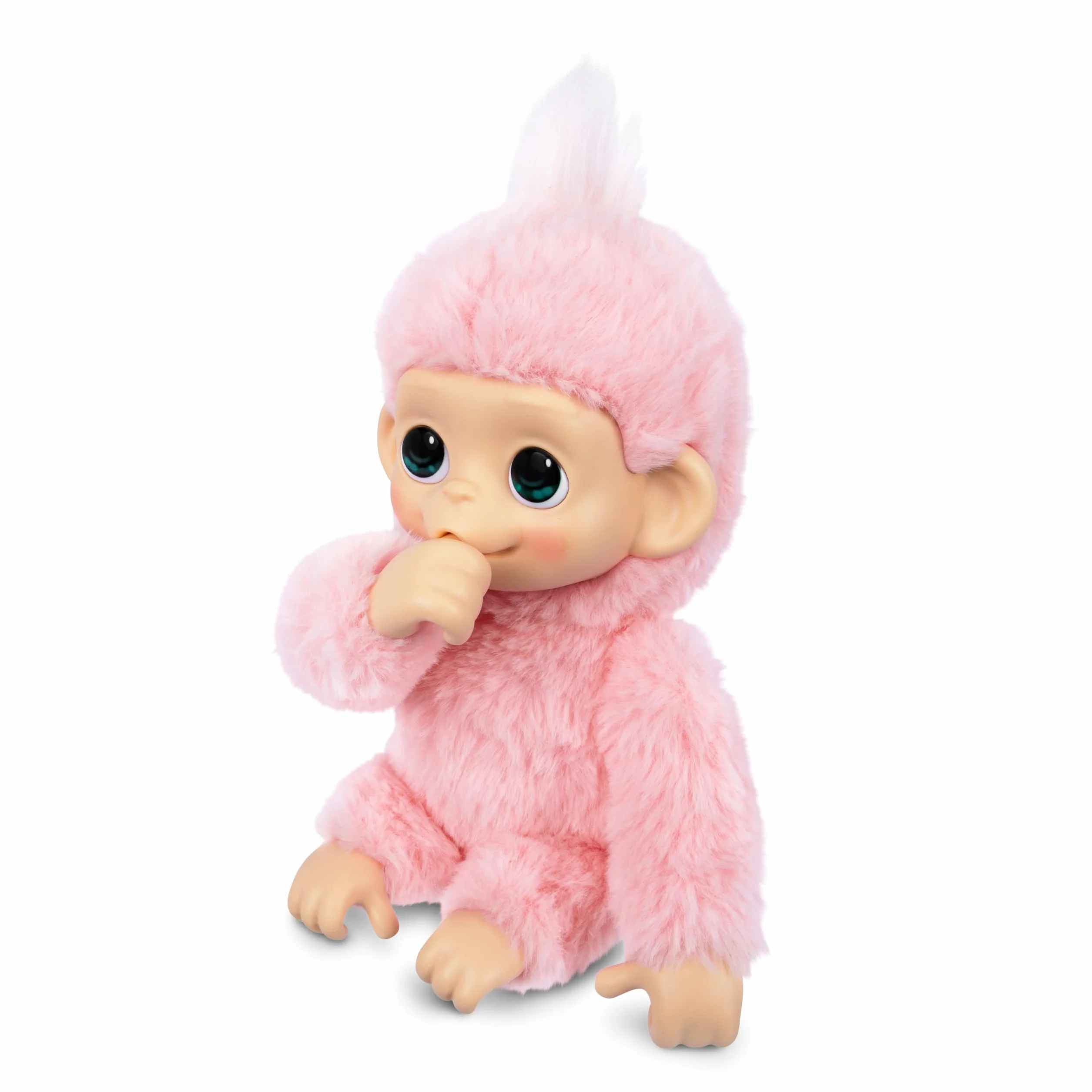 Little Live Pets Baby Monkey Minis Luna Lemon, Juguete Interactivo, 20 Sonidos, Suave Pelaje Rosa, 18,8 cm