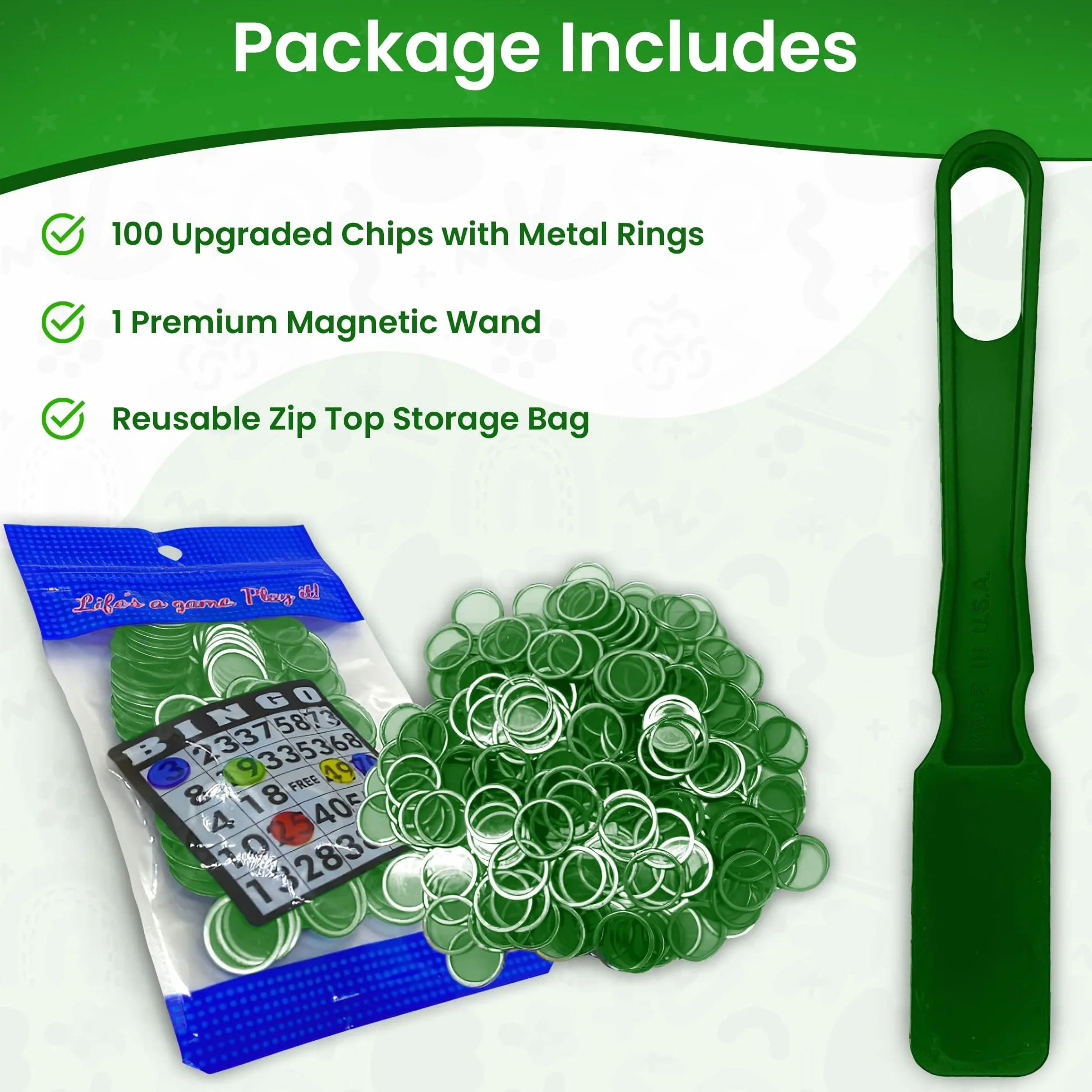 Fichas de Bingo magnéticas,Recoge fichas Bingo magnética,Kit de Chips magnéticos Transparentes con,Metal para Contar fichas Escolares y de Juego