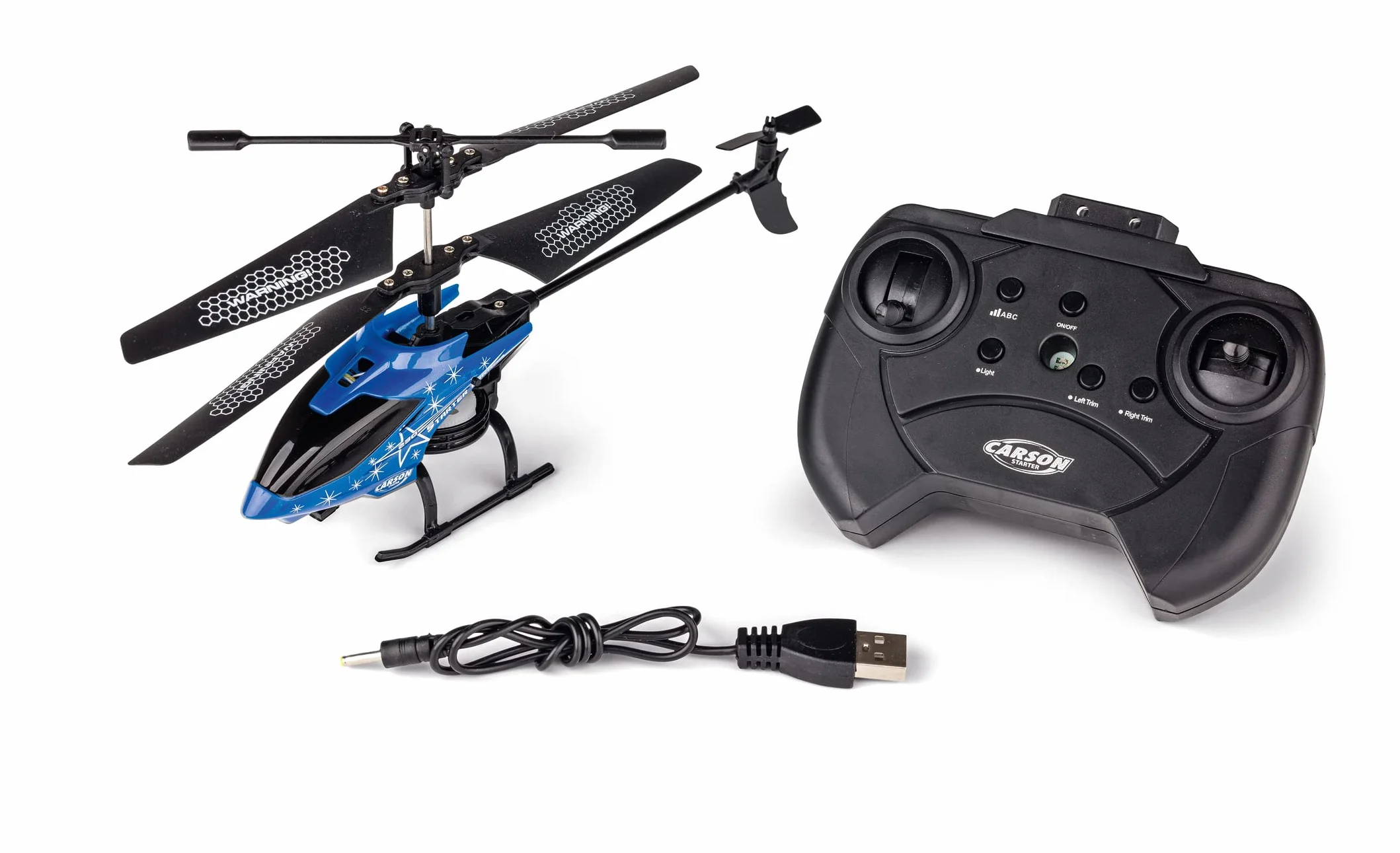 Carson 500507165 Starter Tyrann 230 IR 2Ch RTF Night Blue - Helicóptero teledirigido, helicóptero con radiocontrol, para Principiantes, helicóptero radiocontrolado, Juguete teledirigido