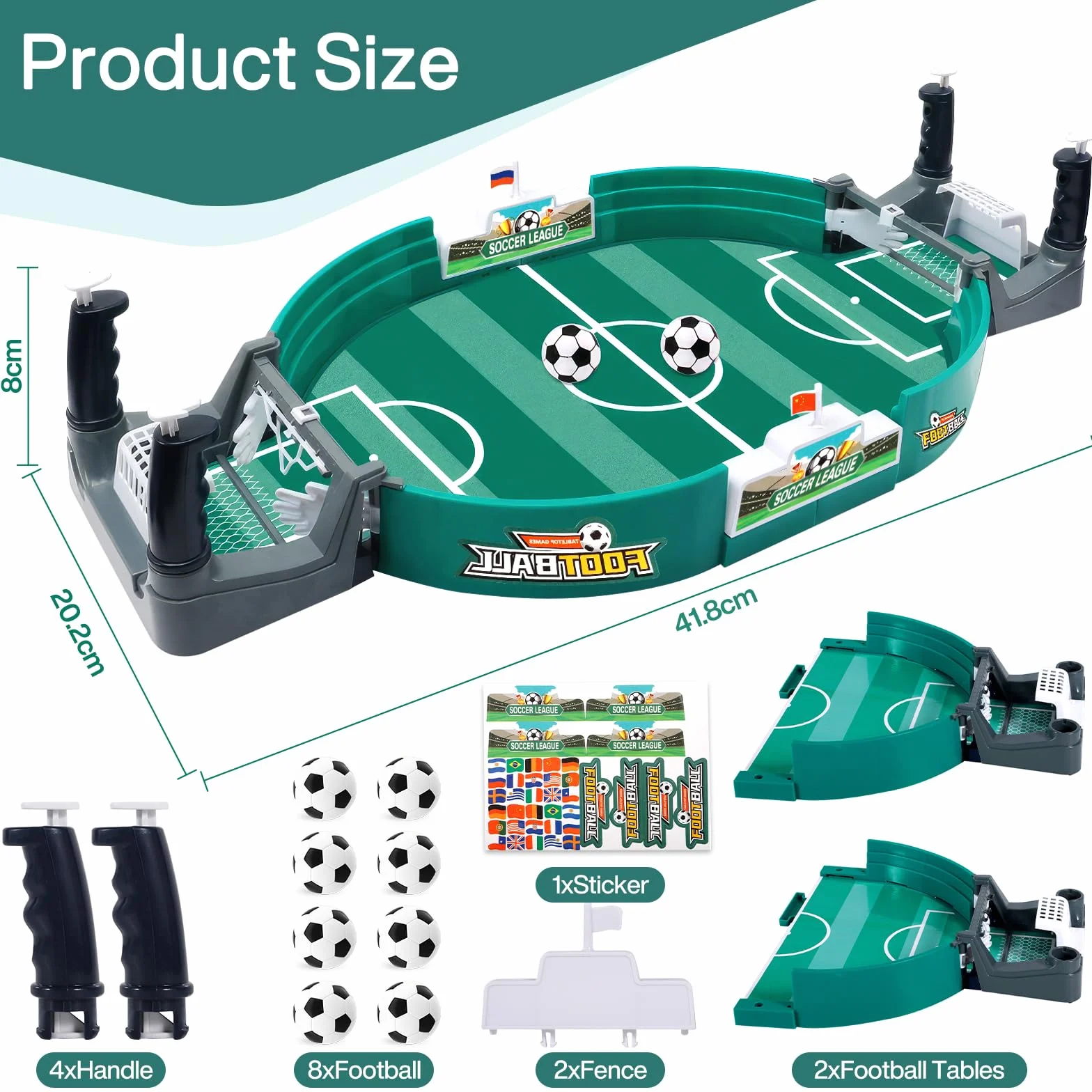 Mini Juego de Fútbol 8 Bolas, Futbolin Futbolines para Niños, Juegos de Mesa de Fútbol, Rompecabezas Juguete Interactivo Entre Padres e Hijos para Ninos