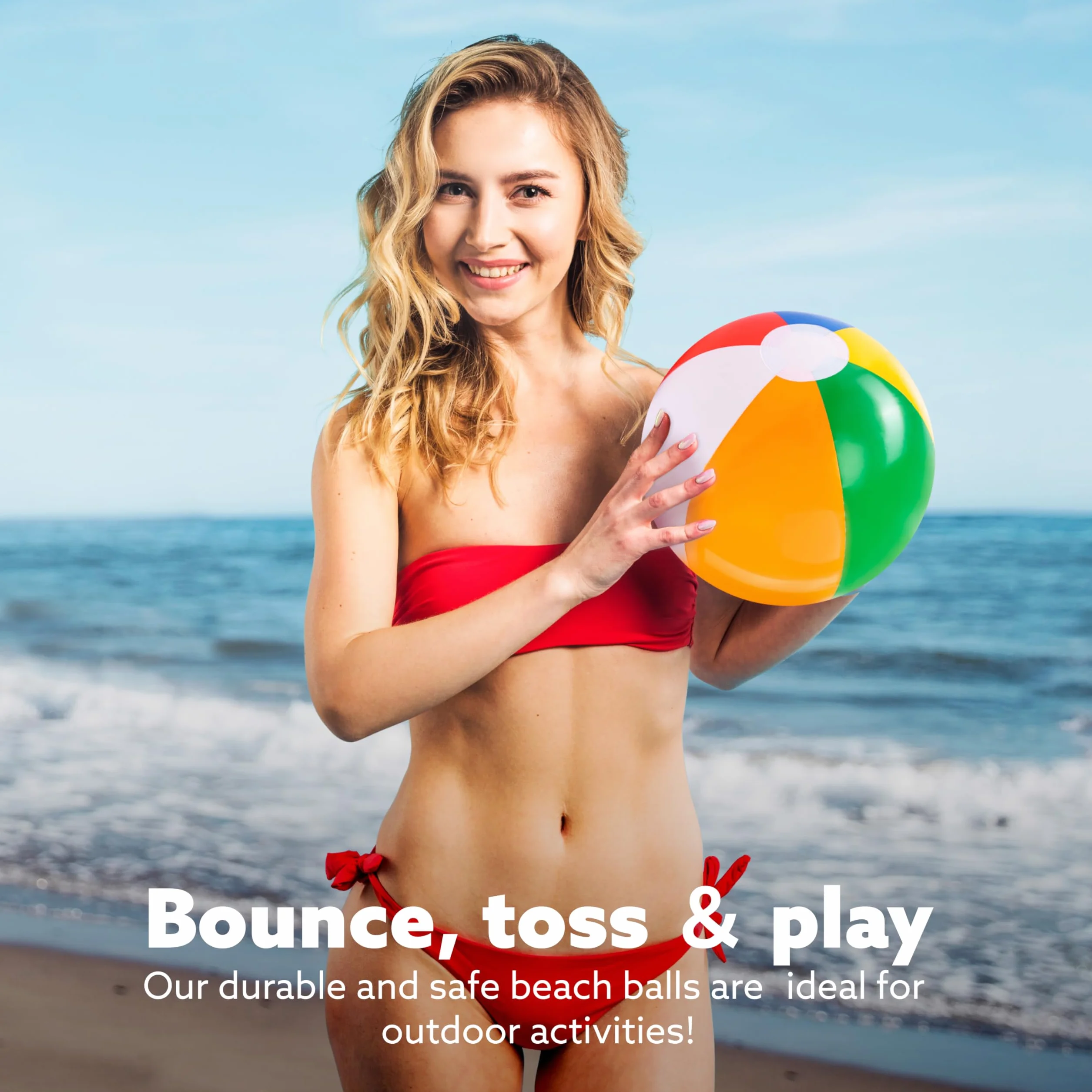 JOYIN 20cm Pelota de Playa ;Pelota Hinchable Juguetes inflables Pelota de Playa en Colores de Verano