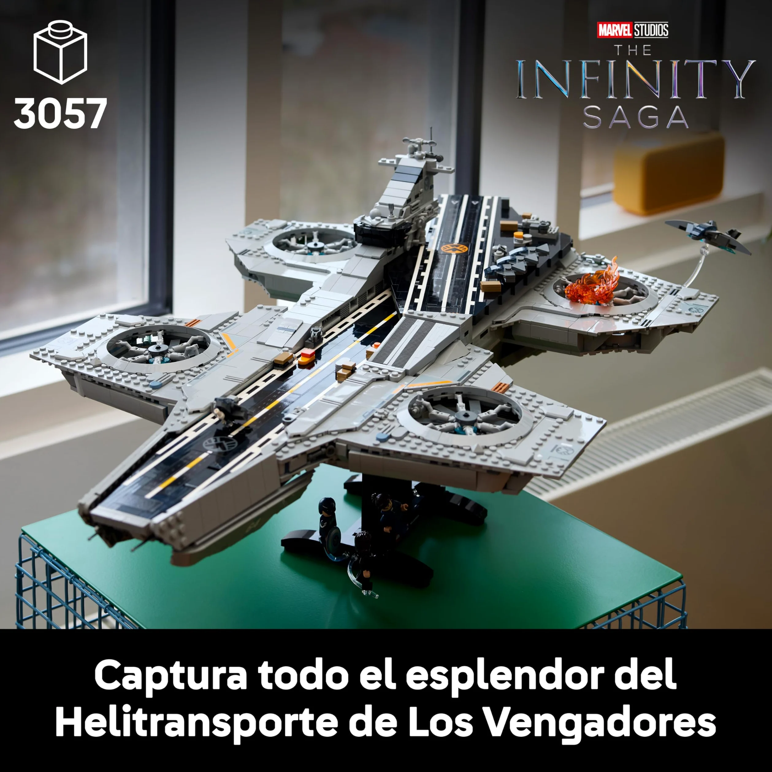 LEGO | Marvel Helitransporte de S.H.I.E.L.D. – Kit de Construcción para Adultos de Portaaviones – 6 Minifiguras inc. Capitán América y Nick Furia – Decoración para la Estantería - Idea de Regalo 76354