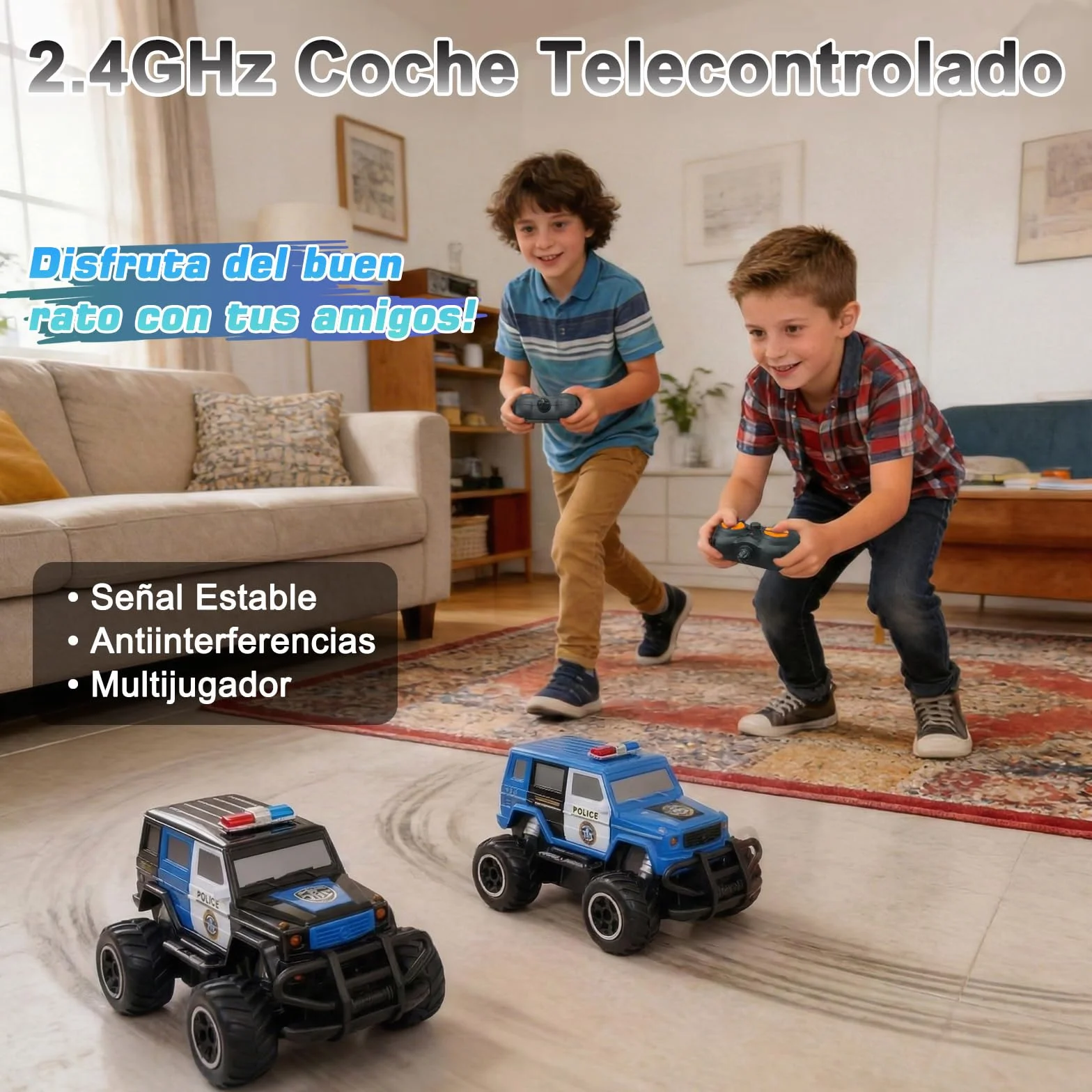 Pup Go Coche Teledirigido para Niños 3+ Años, Niños, Rápido RC Coche de Juguete, Coche Radiocontrol Coche de Policía Niña, Radio Control de Coches Juegos Regalos Cumpleaños
