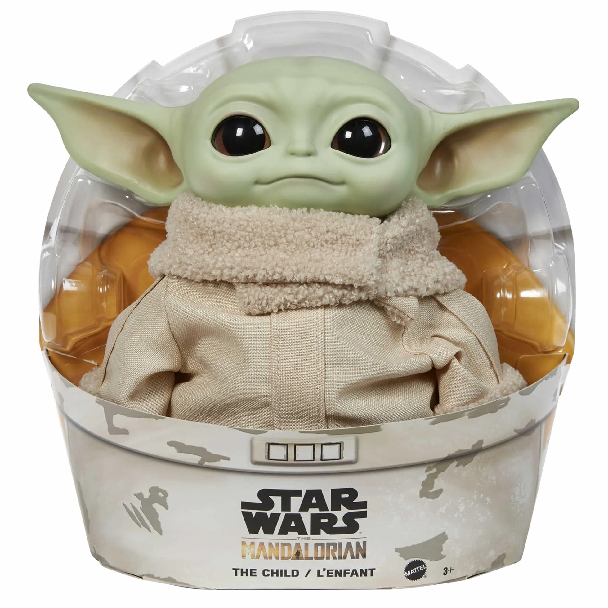 Mattel Star Wars Peluche Baby Yoda Mandaloriano 28 cm Cuerpo Blando Base Robusta GWD85